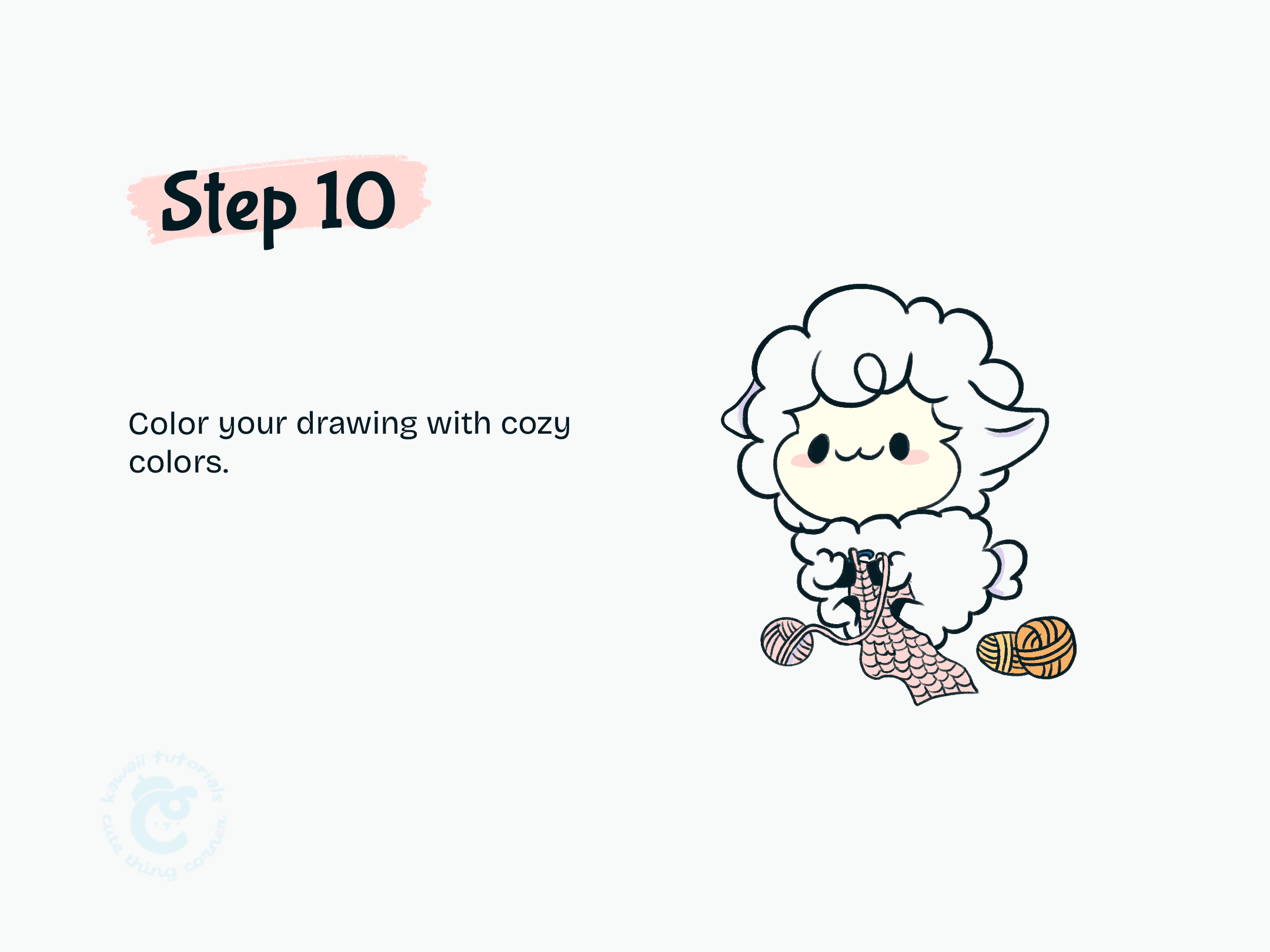 Step 10 Color your drawing with cozy colors.