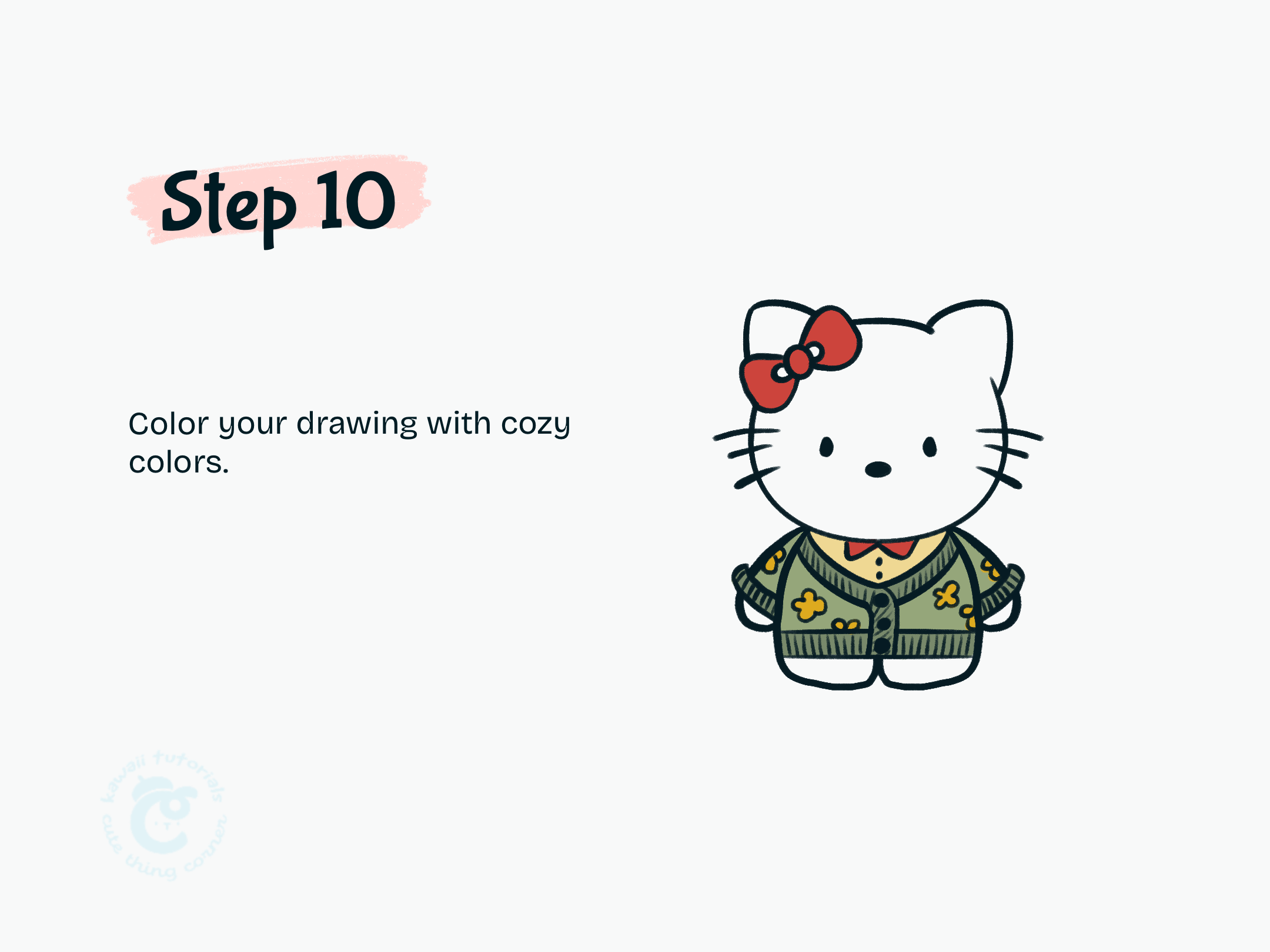 Step 10 Color your drawing with cozy colors.