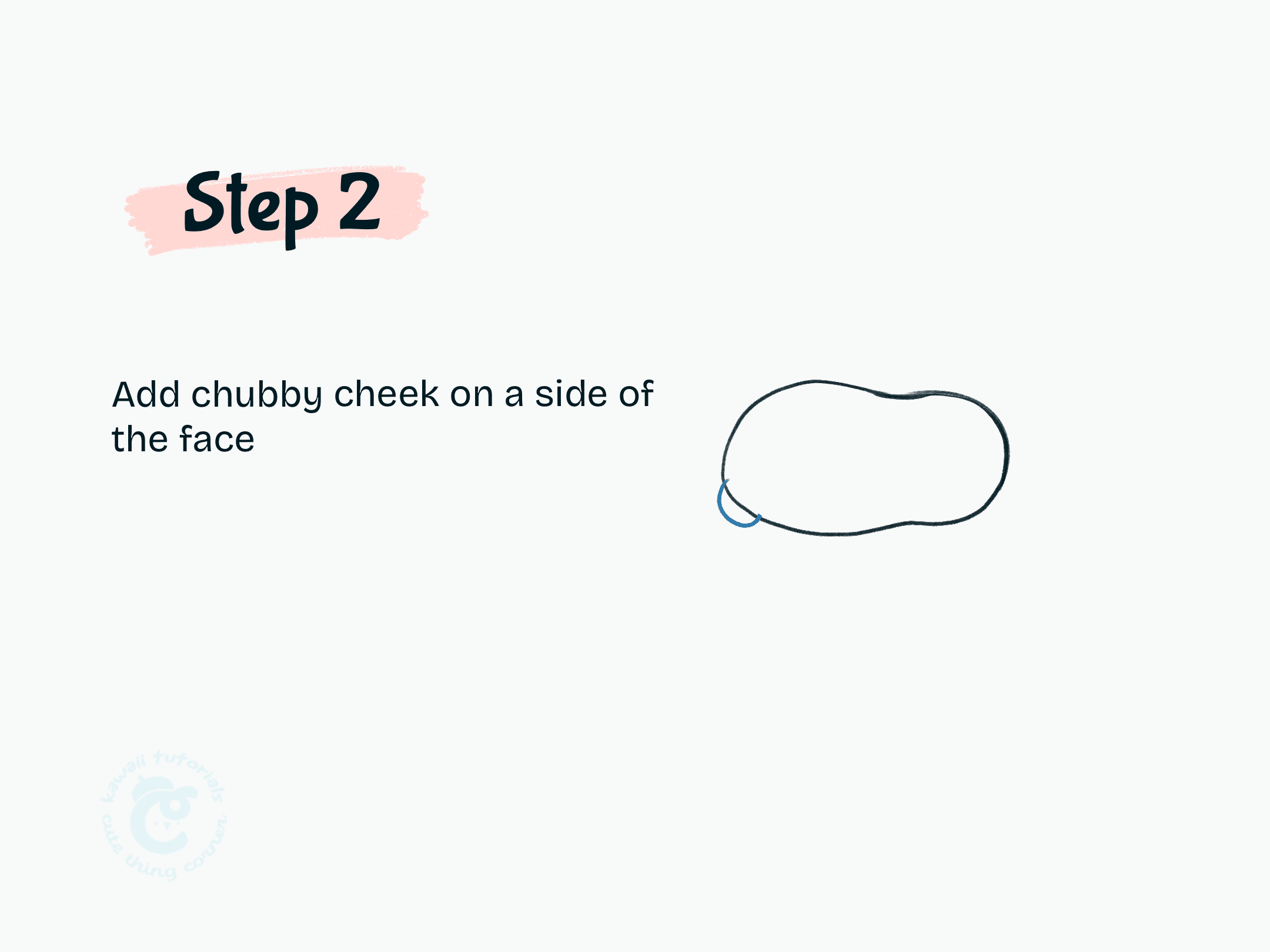 Step 2 Add chubby cheek on a side of the face