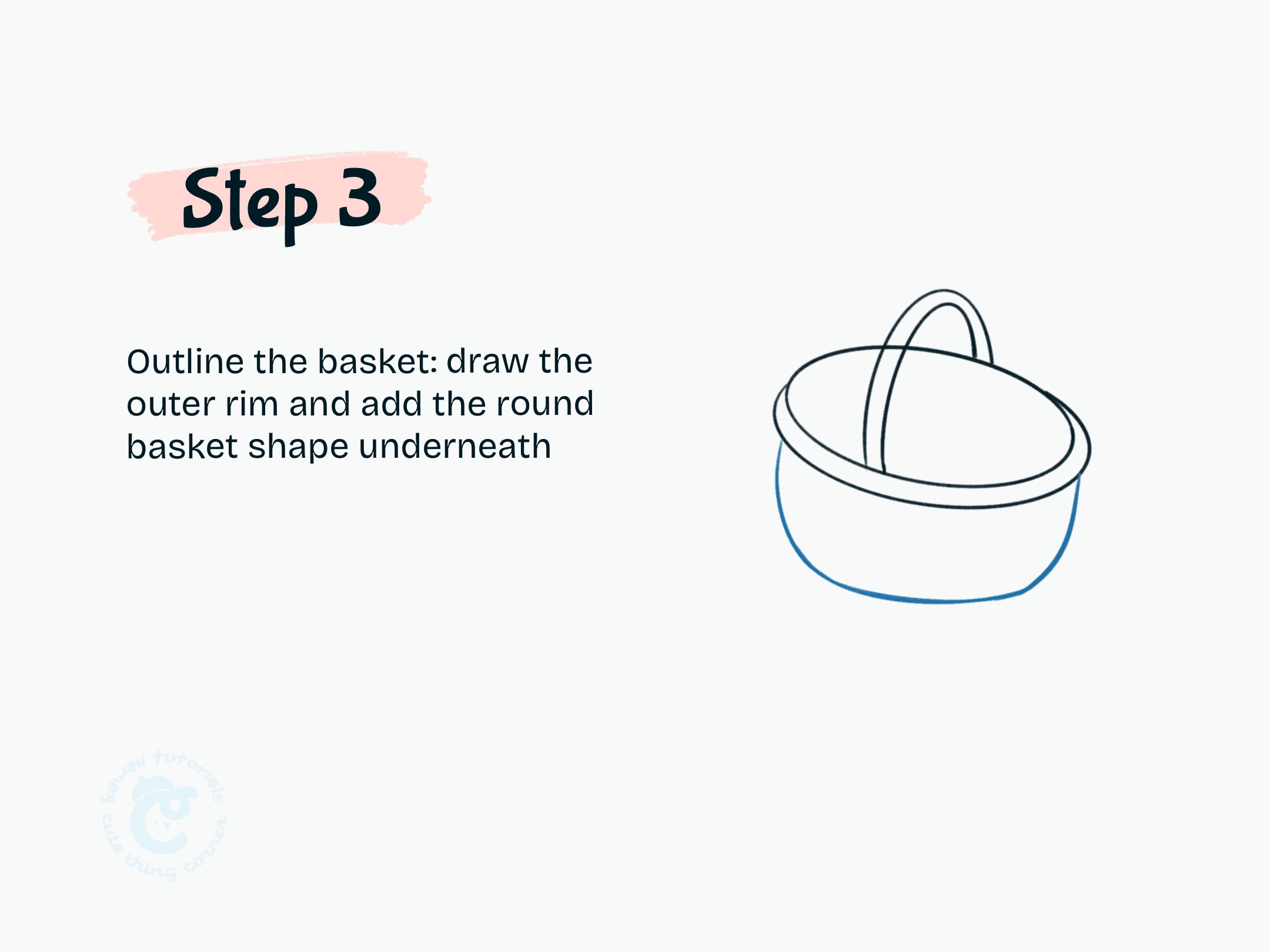 Step 3 Outline the basket with a rim and round base