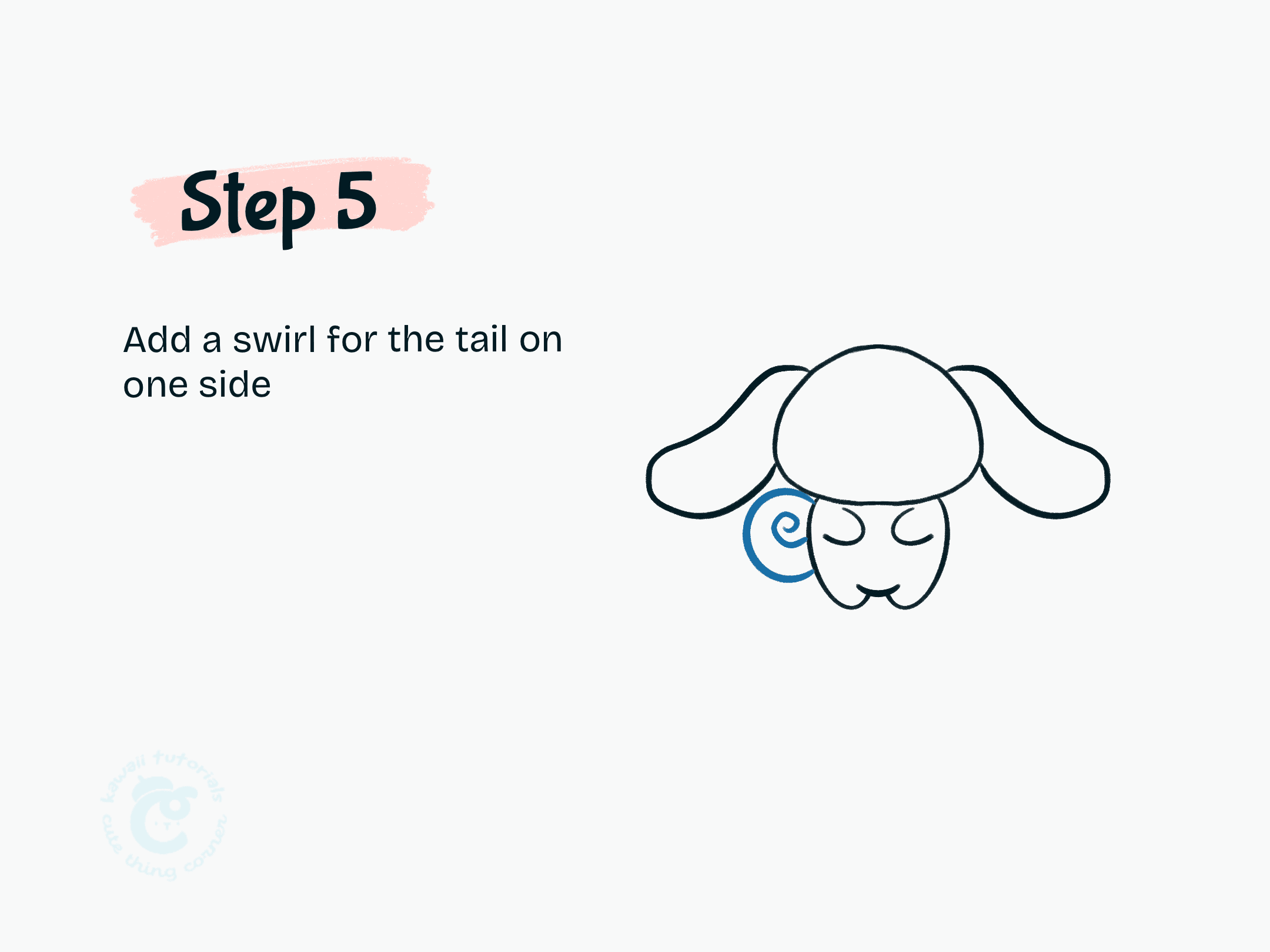 Step 5 Add a swirl for the tail on one side