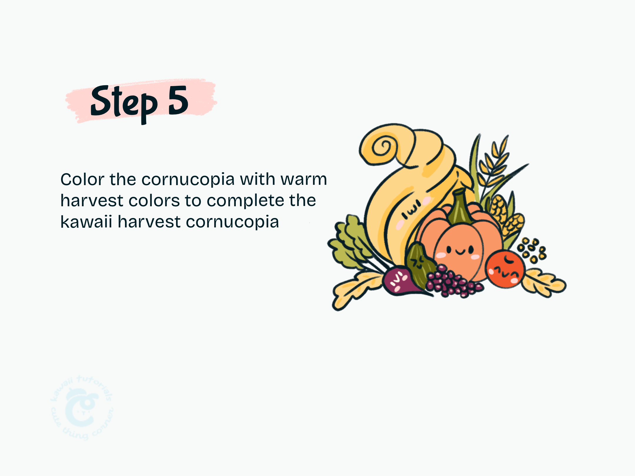 Step 5 Color the cornucopia