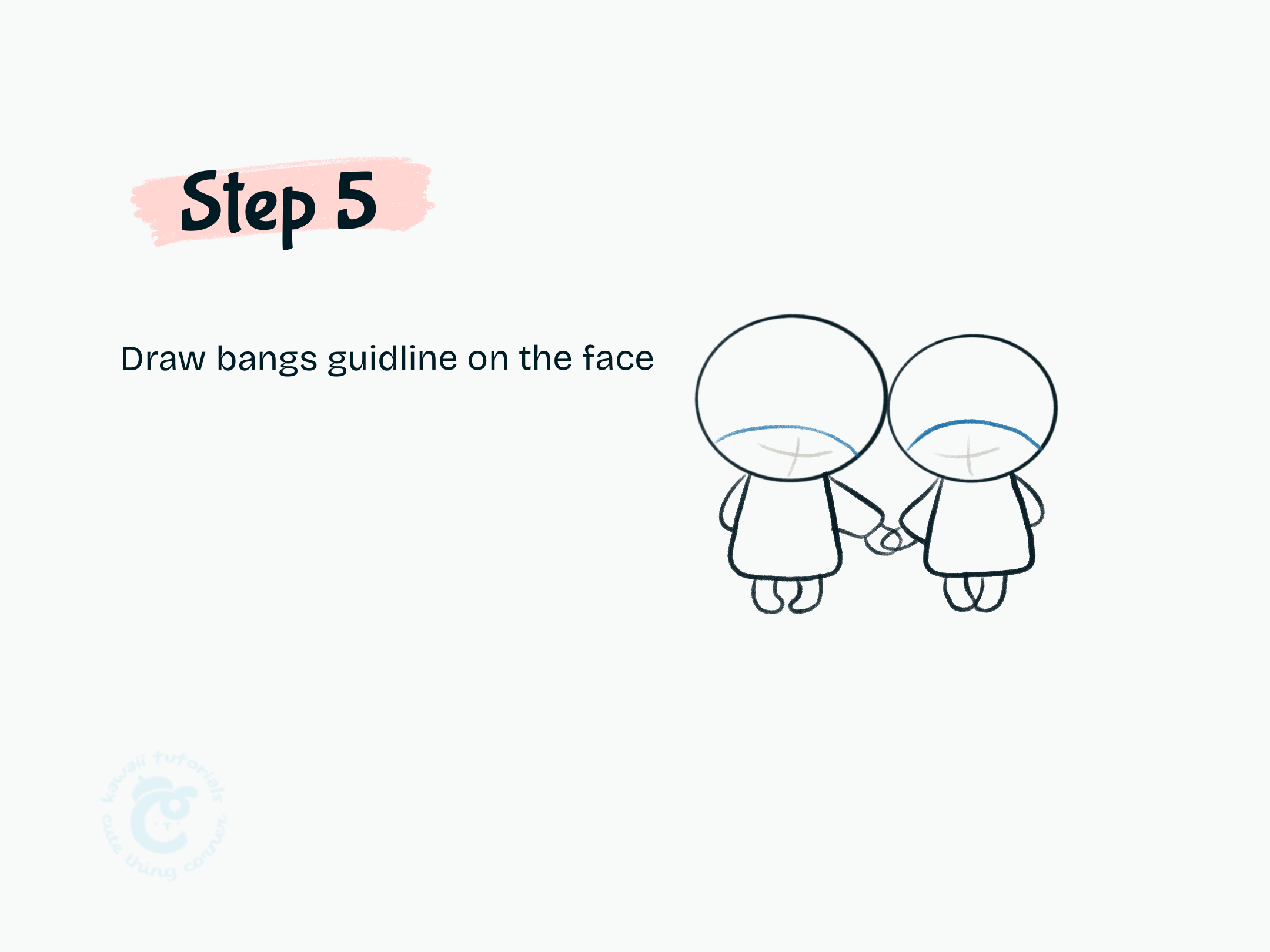 Step 5 Draw bangs guideline on the face