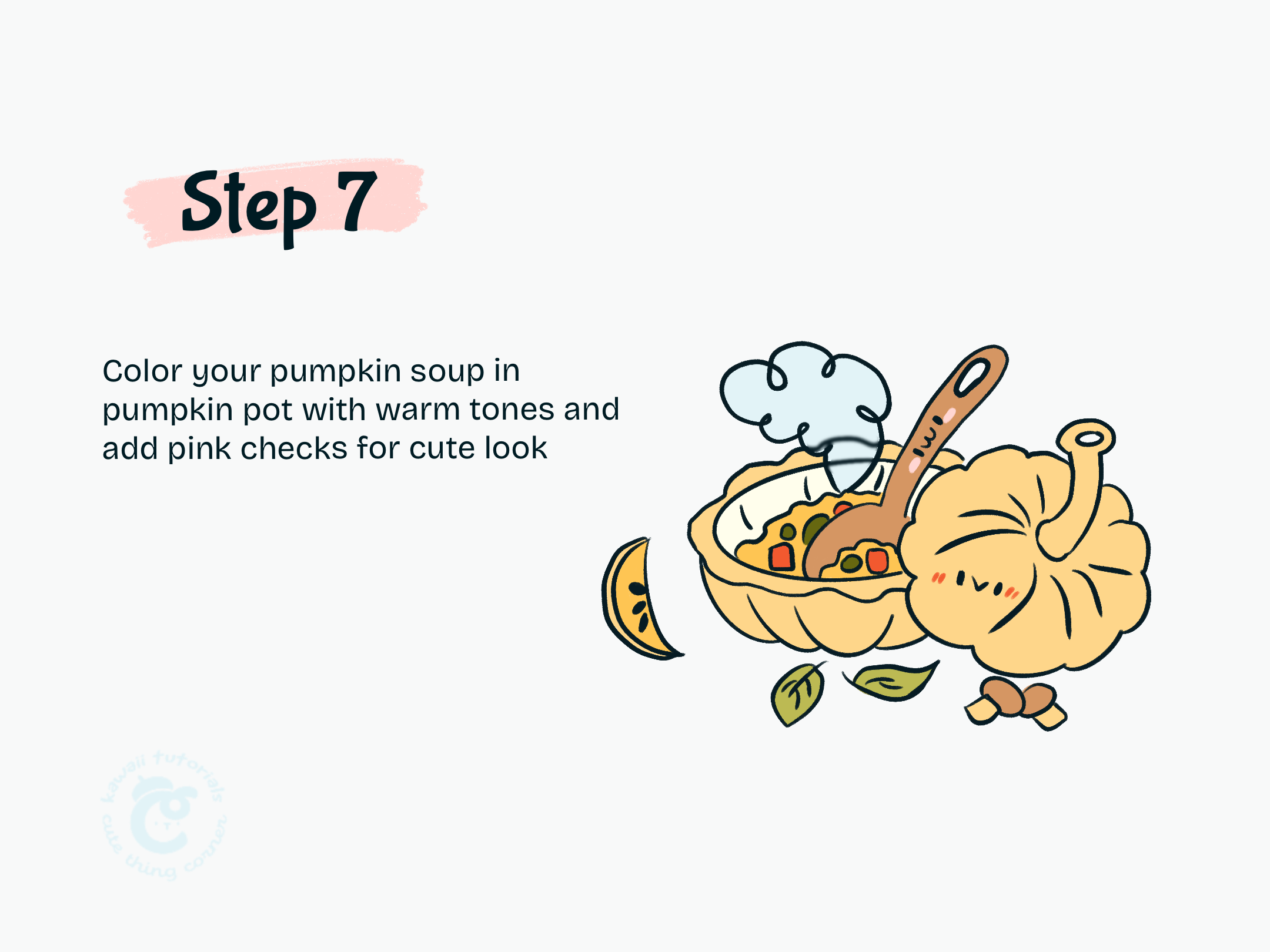 Step 7 Color your pumpkin soup