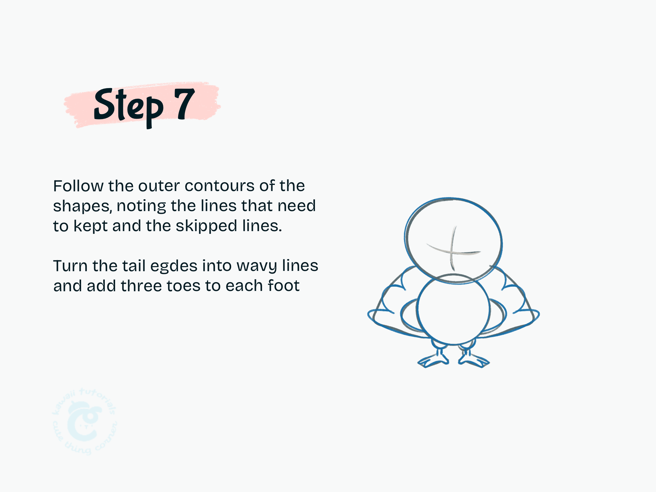 Step 7 Follow the outer contours of the shapes, noting the lines that need to kept and the skipped lines