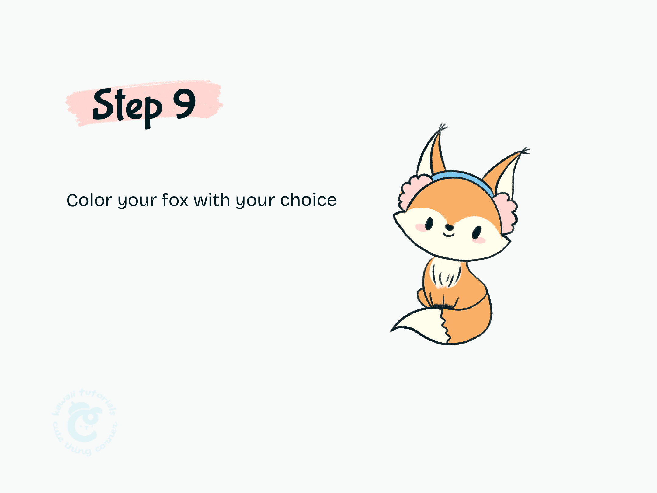 Step 9 Color your fox with your choice