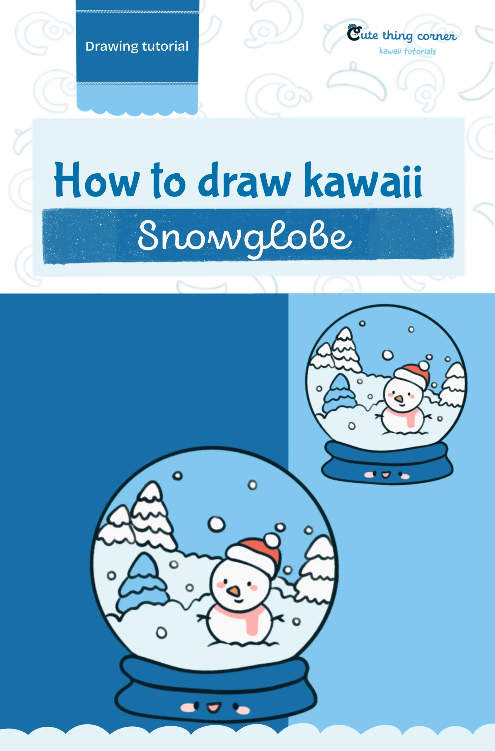 How to Draw a Cute Snowglobe (Step-by-step)