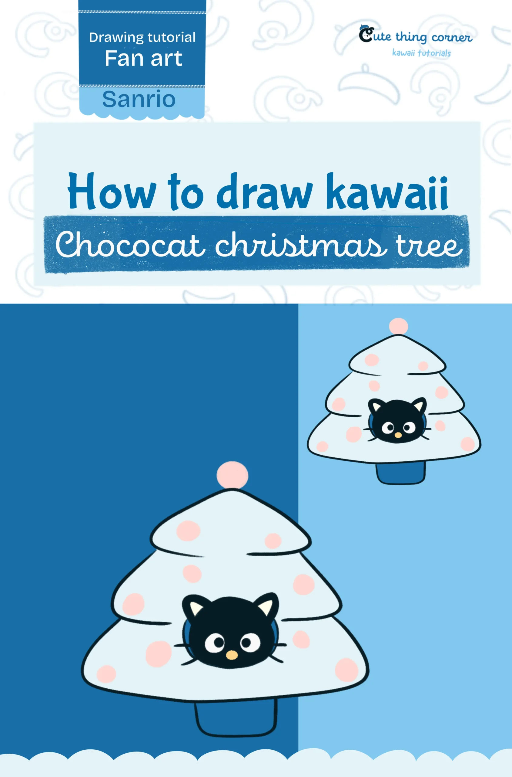 How to Draw Kawaii Chococat Christmas Tree