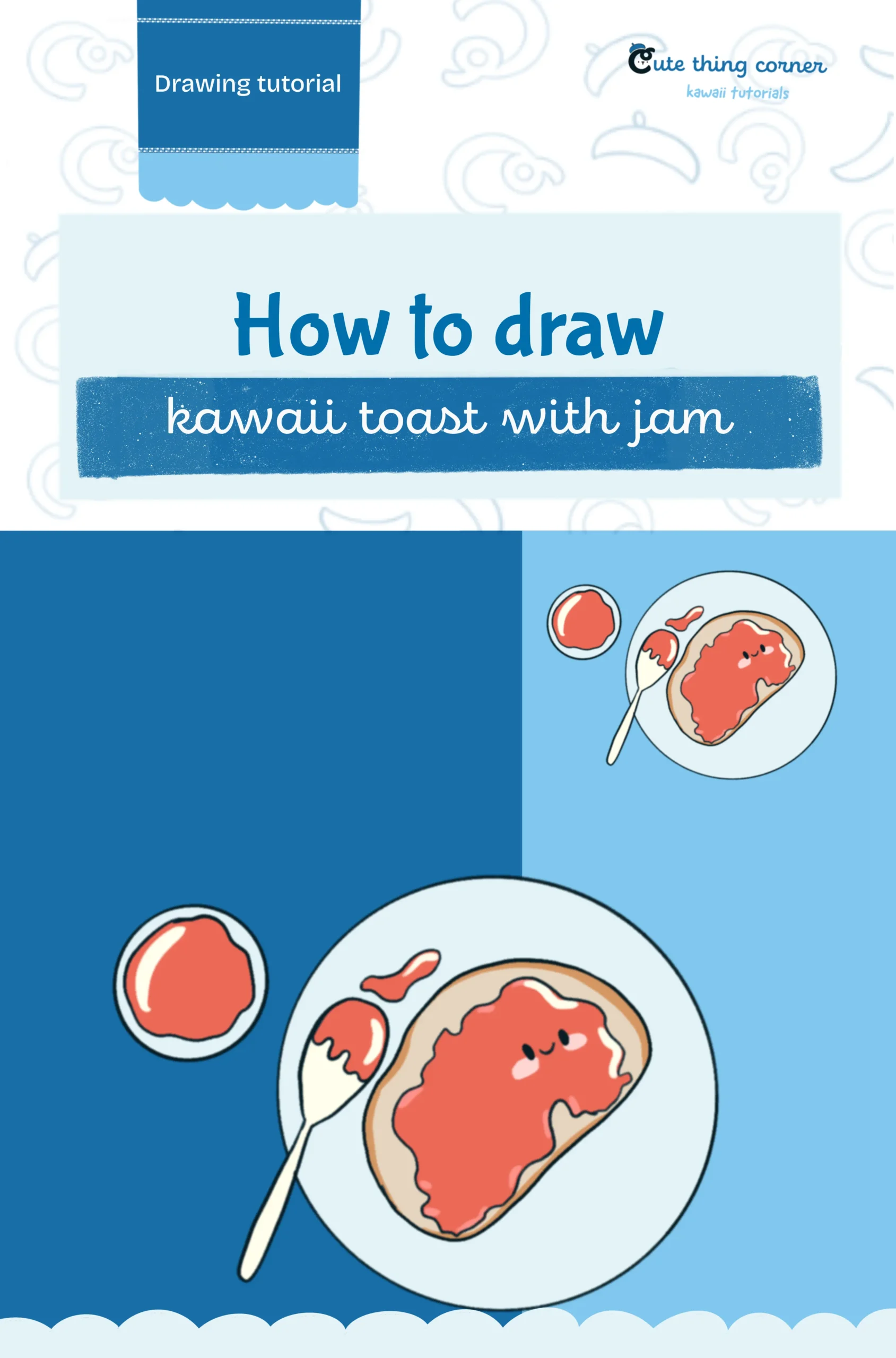 How to draw Kawaii Toast with Jam (Step-by-step)