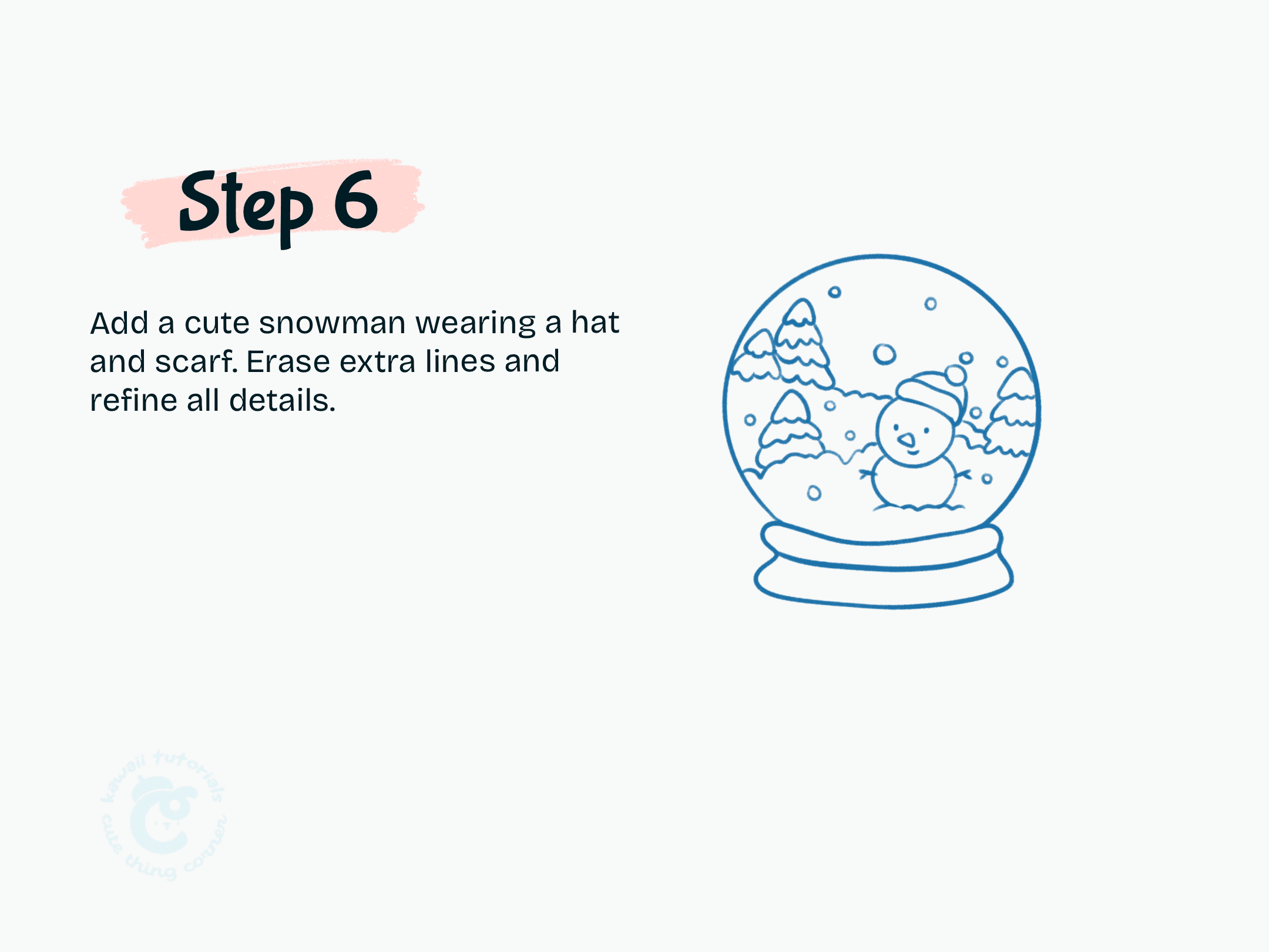 Step 6 Add a cute snowman wearing a hat and scarf