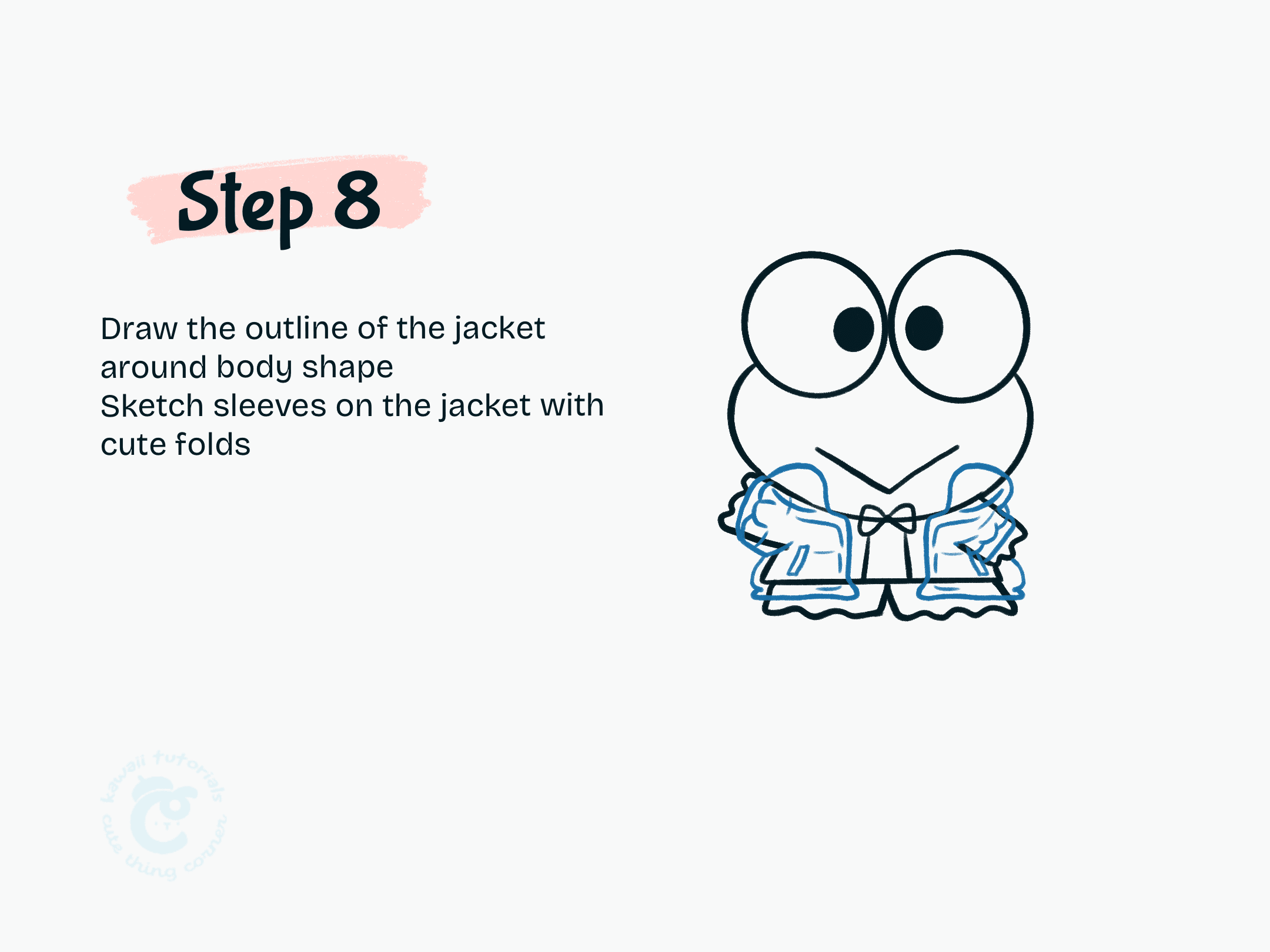 Step 8 Draw the outline of the jacket around body shape