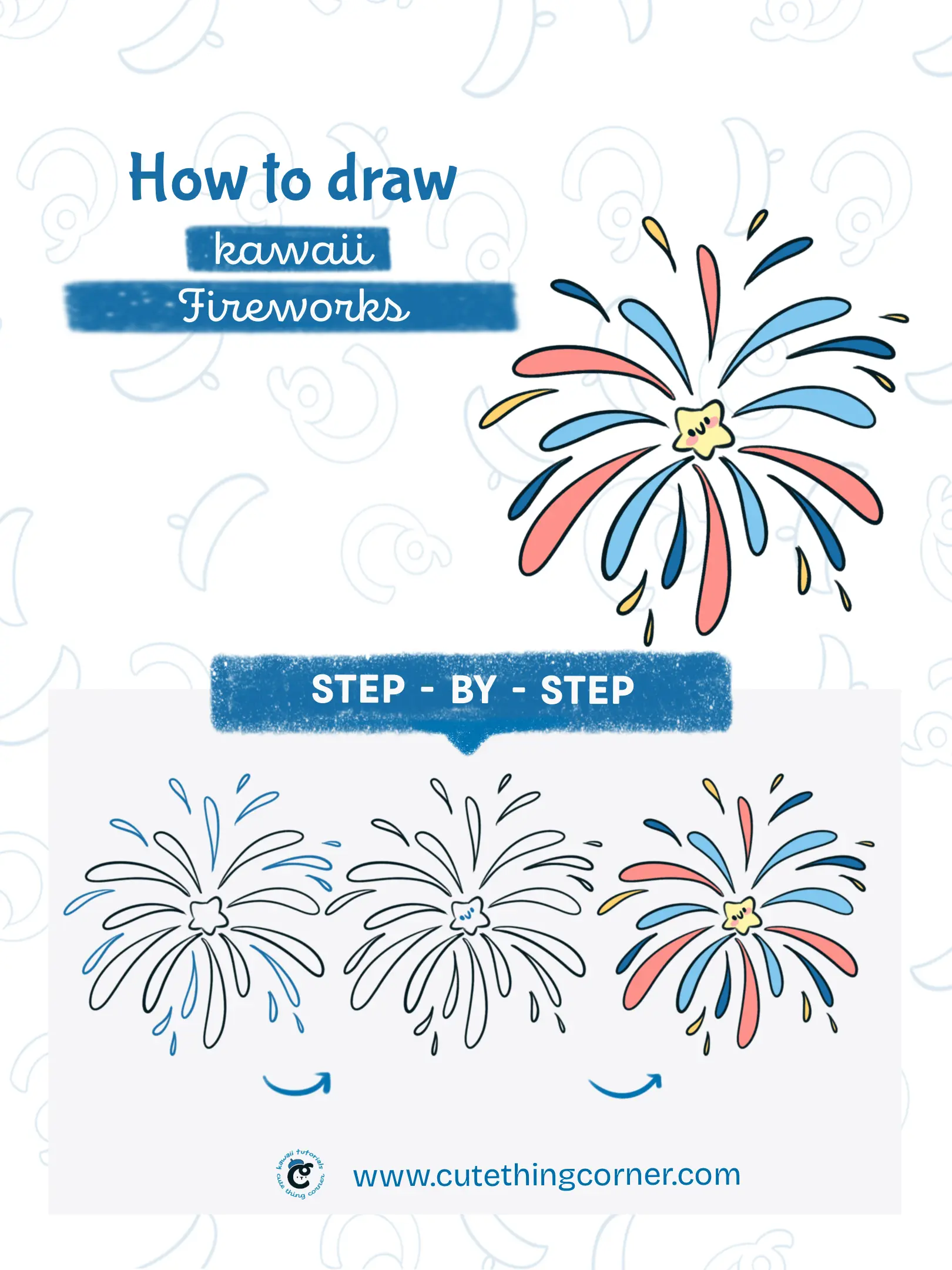 How to draw Kawaii Fireworks