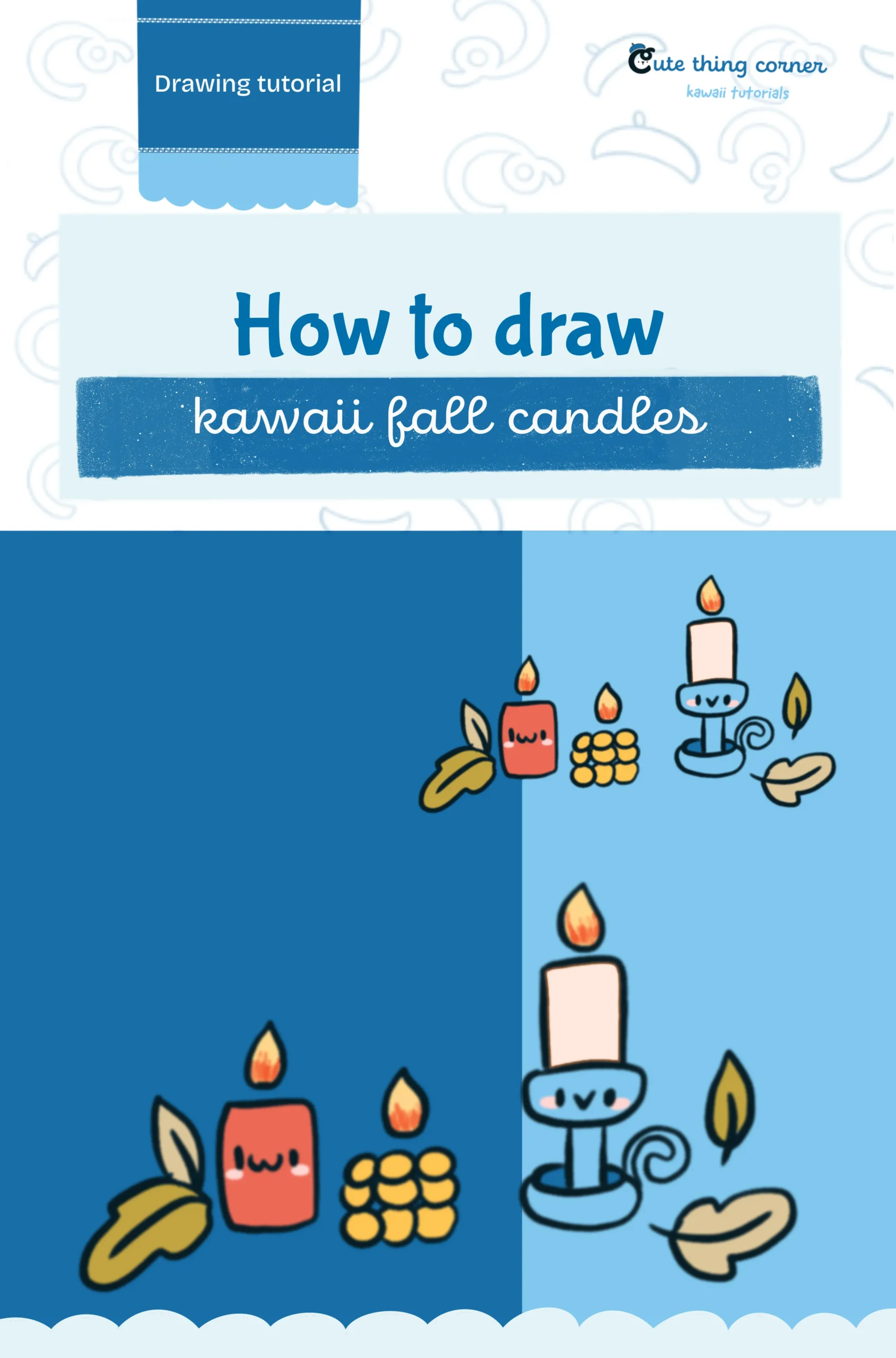 How to Draw Kawaii Fall Candles (Step-by-step)