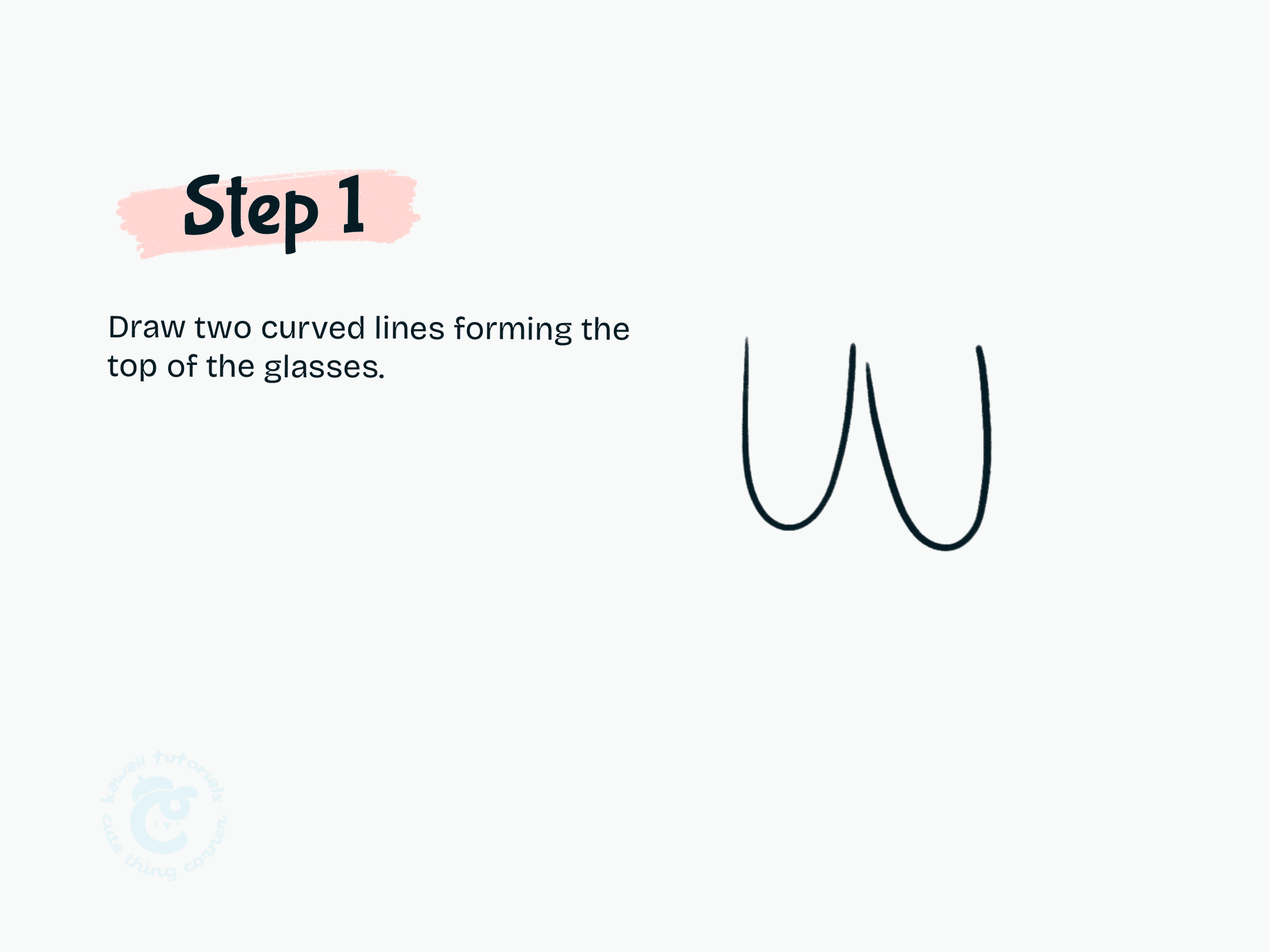 Step 1 Draw two curved lines