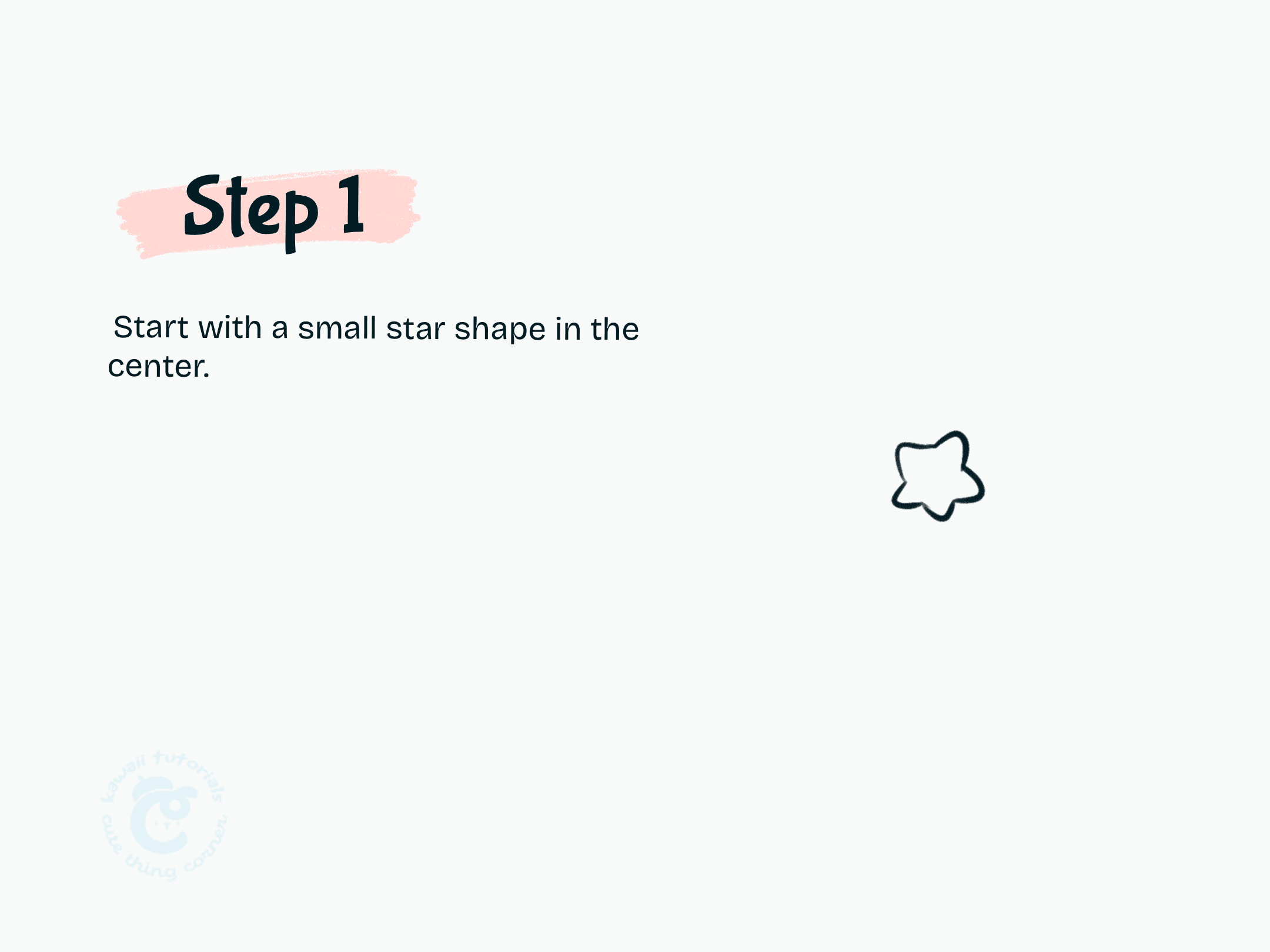 Step 1 Start with a small star shape in the center.