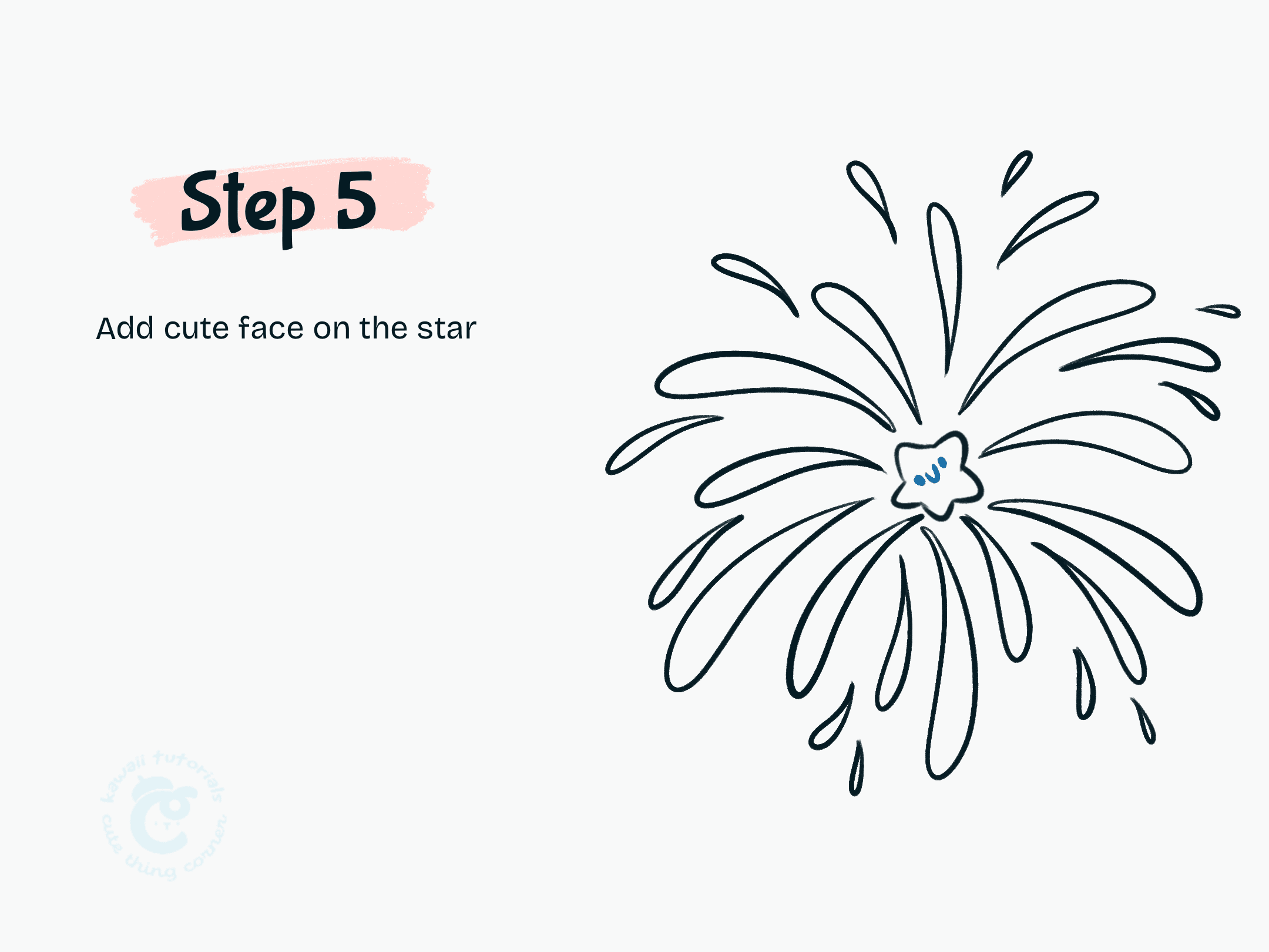 Step 5 Add cute face on the star