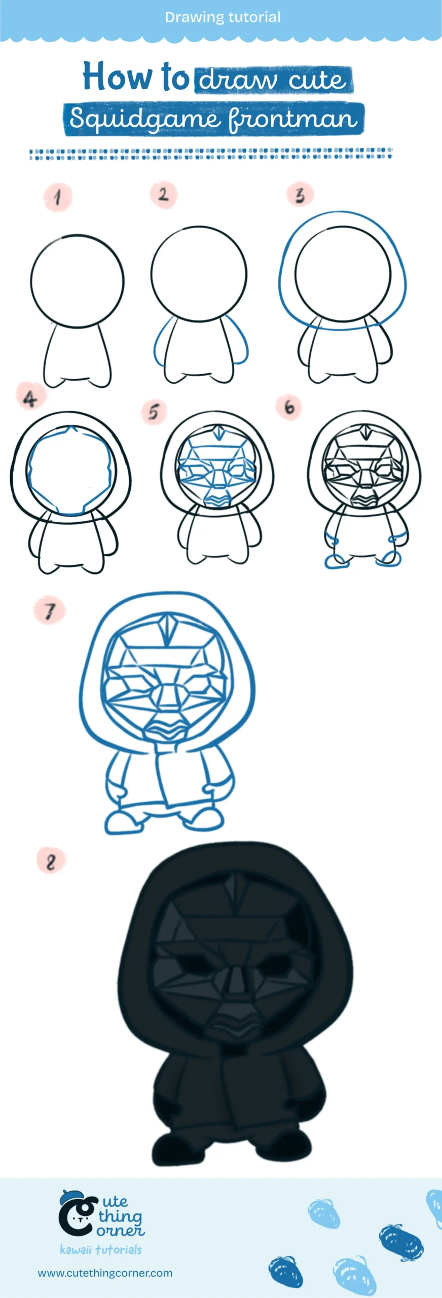 How to Draw Cute Squid Game Frontman