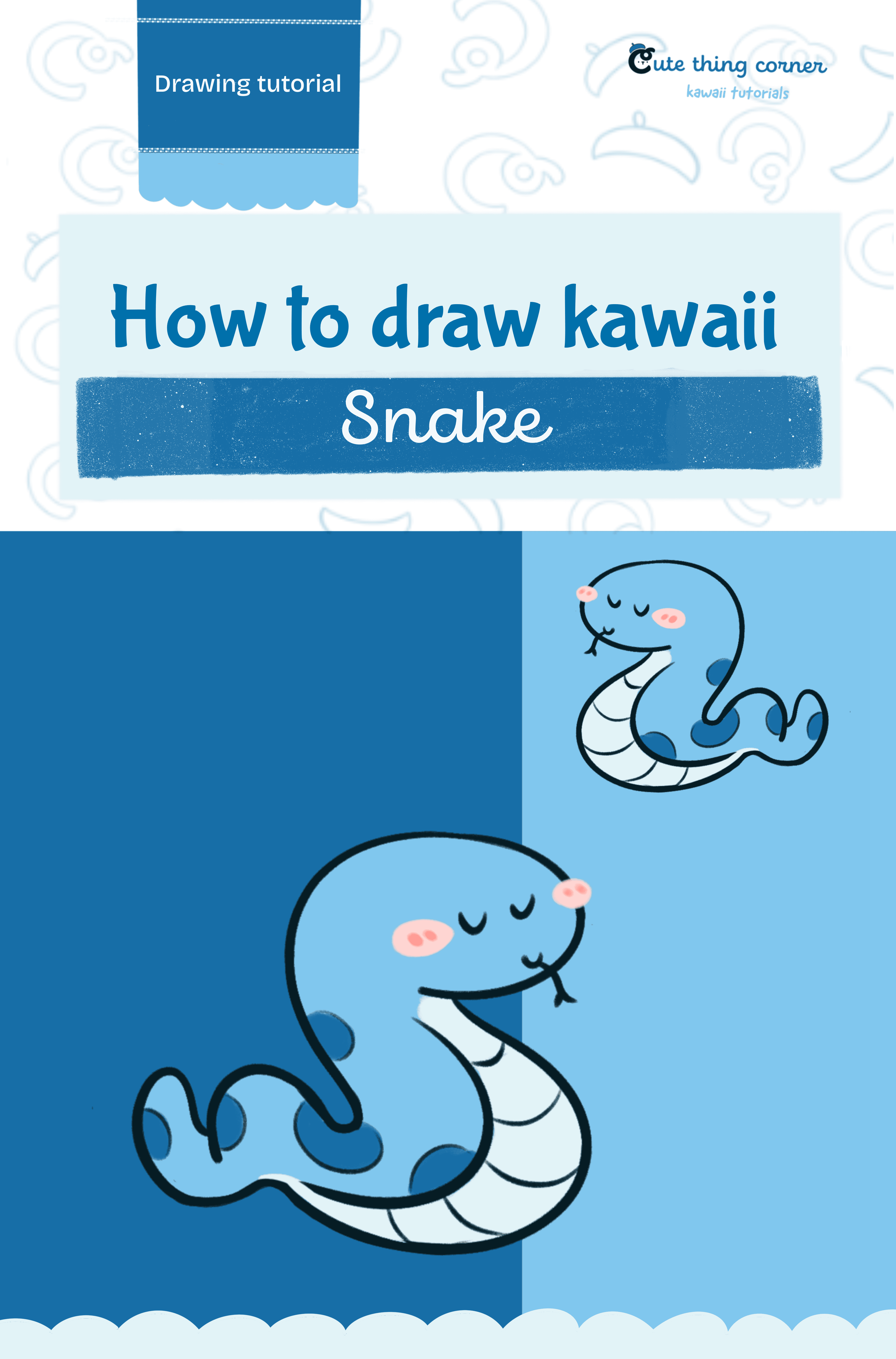 How to Draw a Cute Snake (Step-by-step)