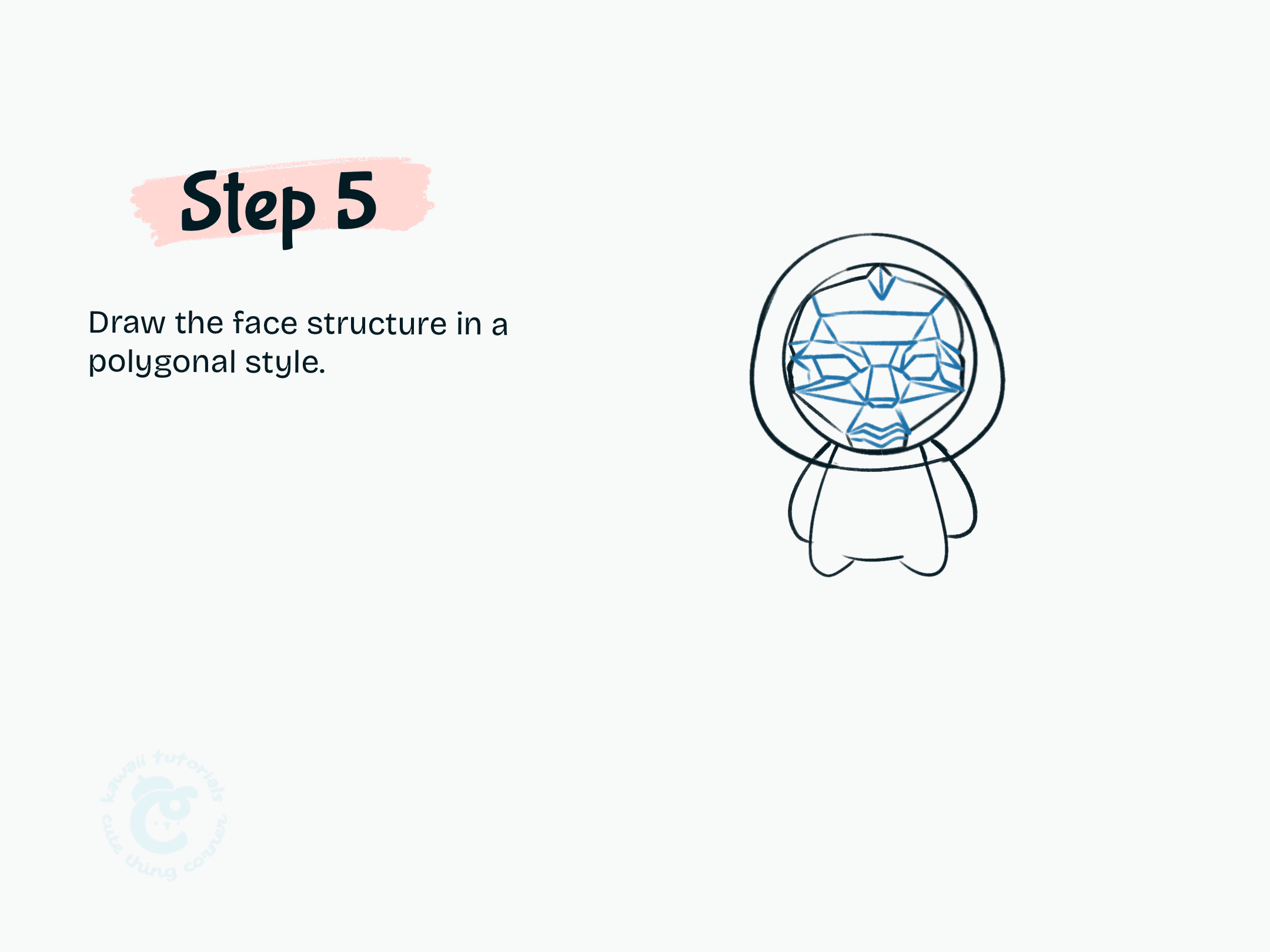 Step 5 Draw the face structure in a polygonal style