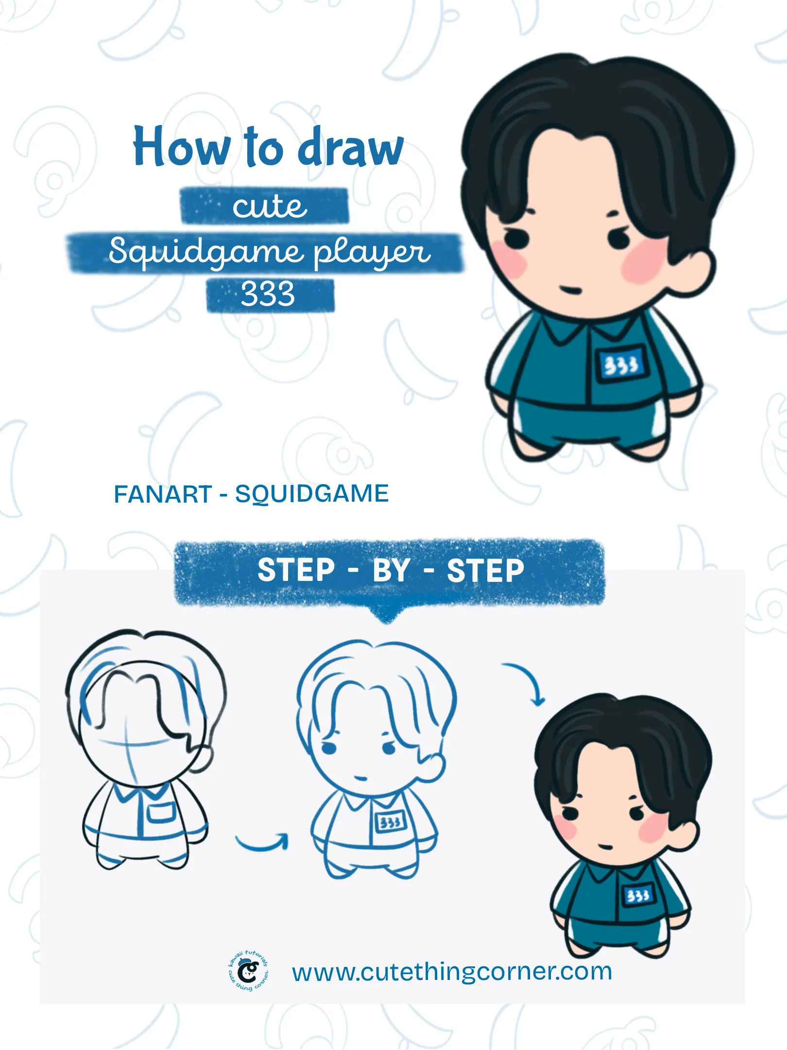 How to Draw Cute Squid Game Player 333