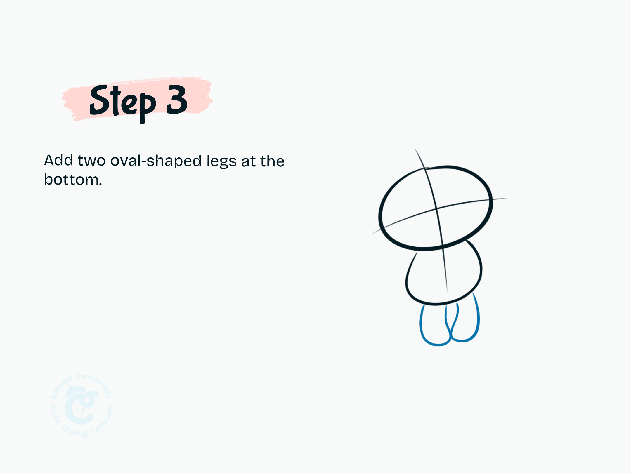 Add two oval-shaped legs at the bottom