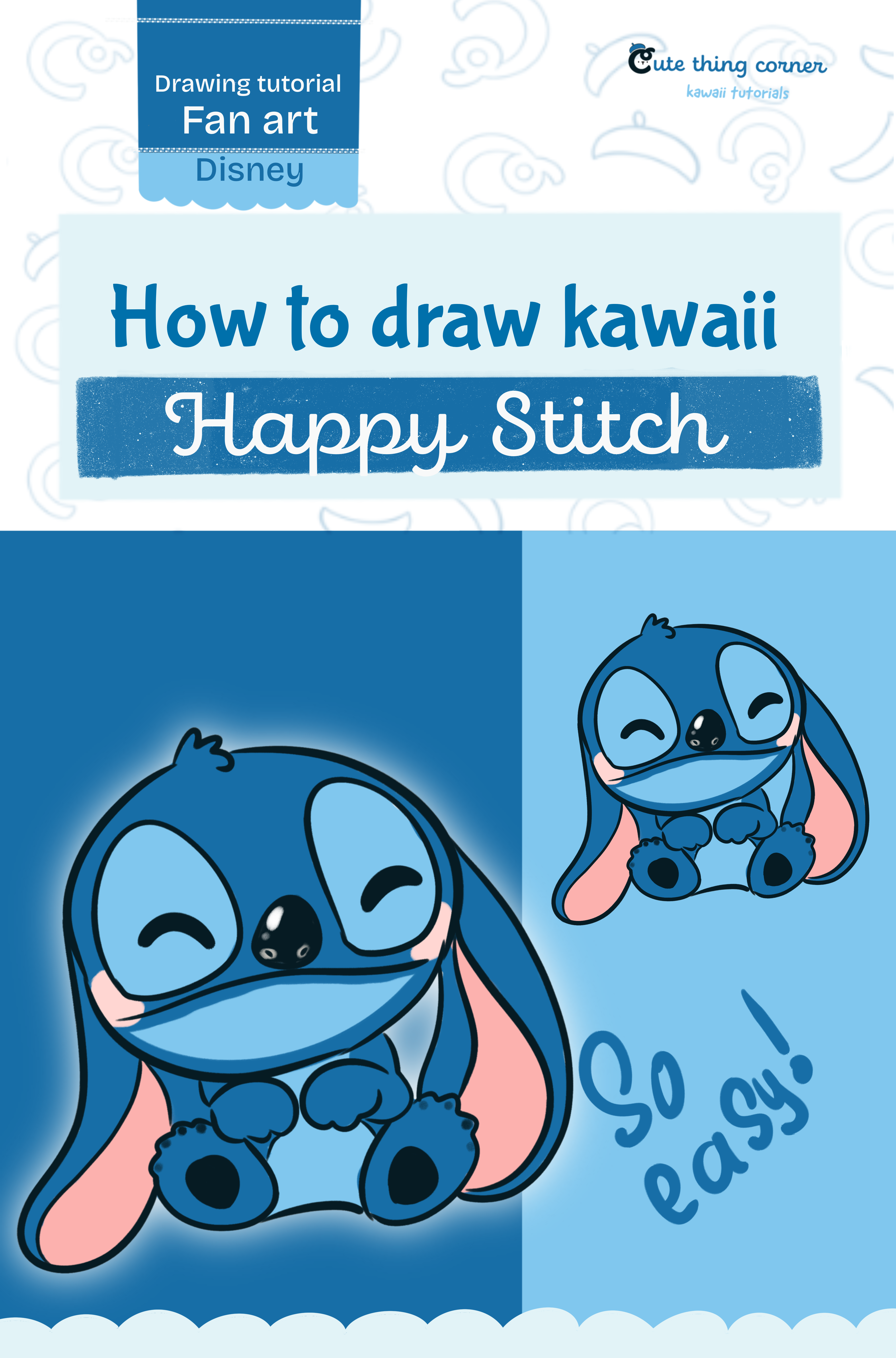 How to Draw Happy Stitch (Step-by-step Tutorial)