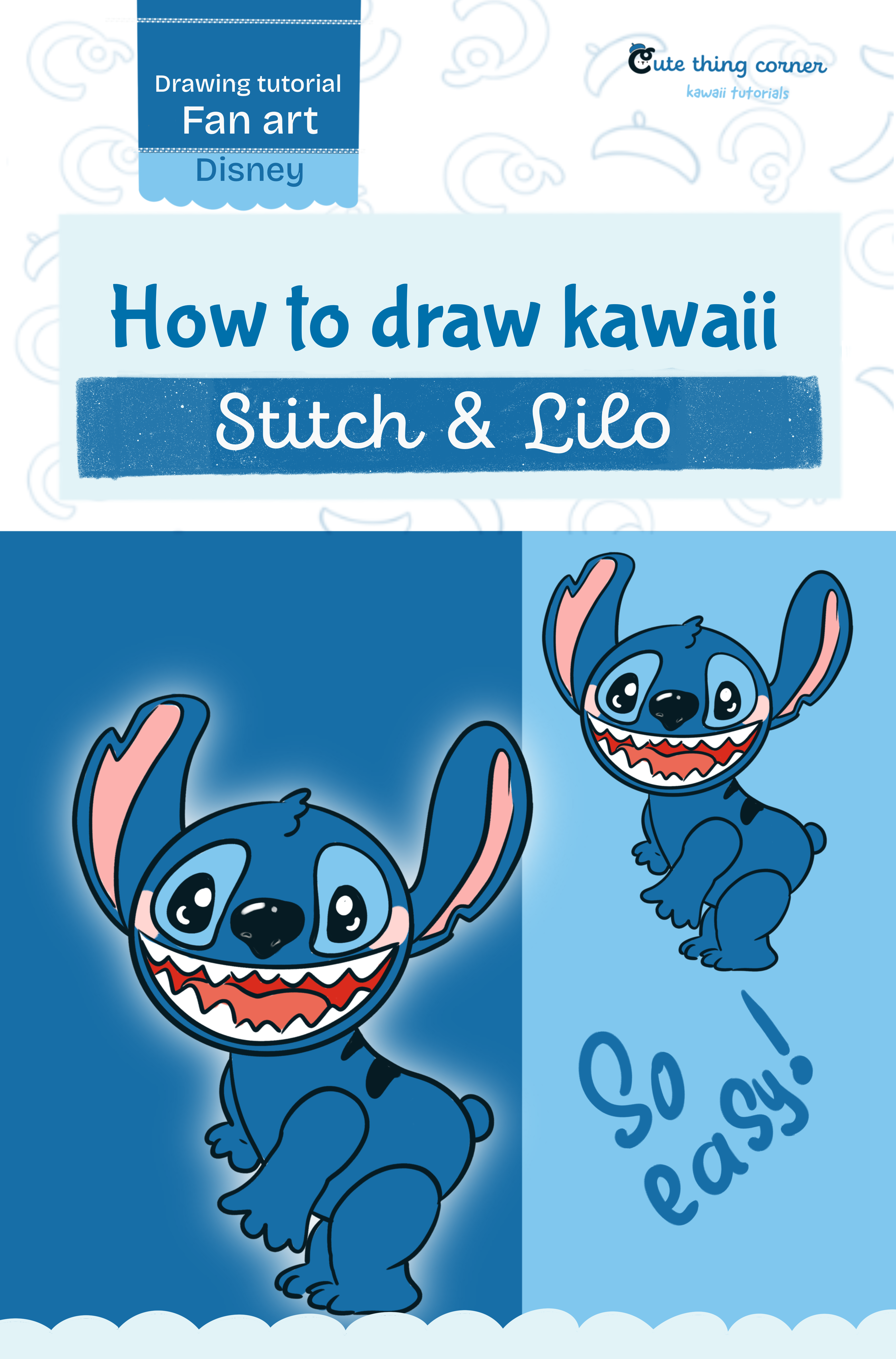 How to Draw Cute Lilo & Stitch (Step-by-step tutorial)