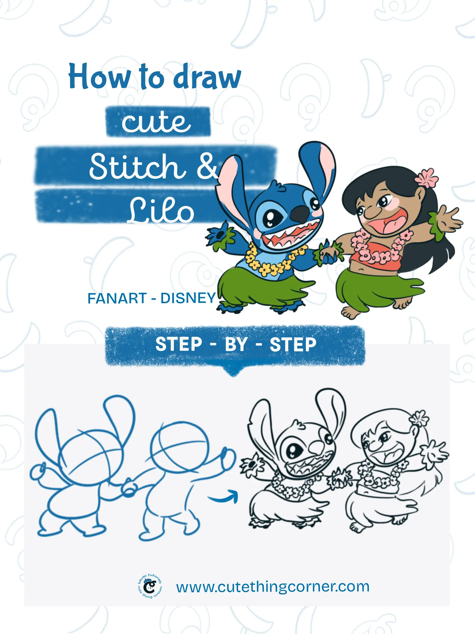 How to Draw Stitch and Lilo