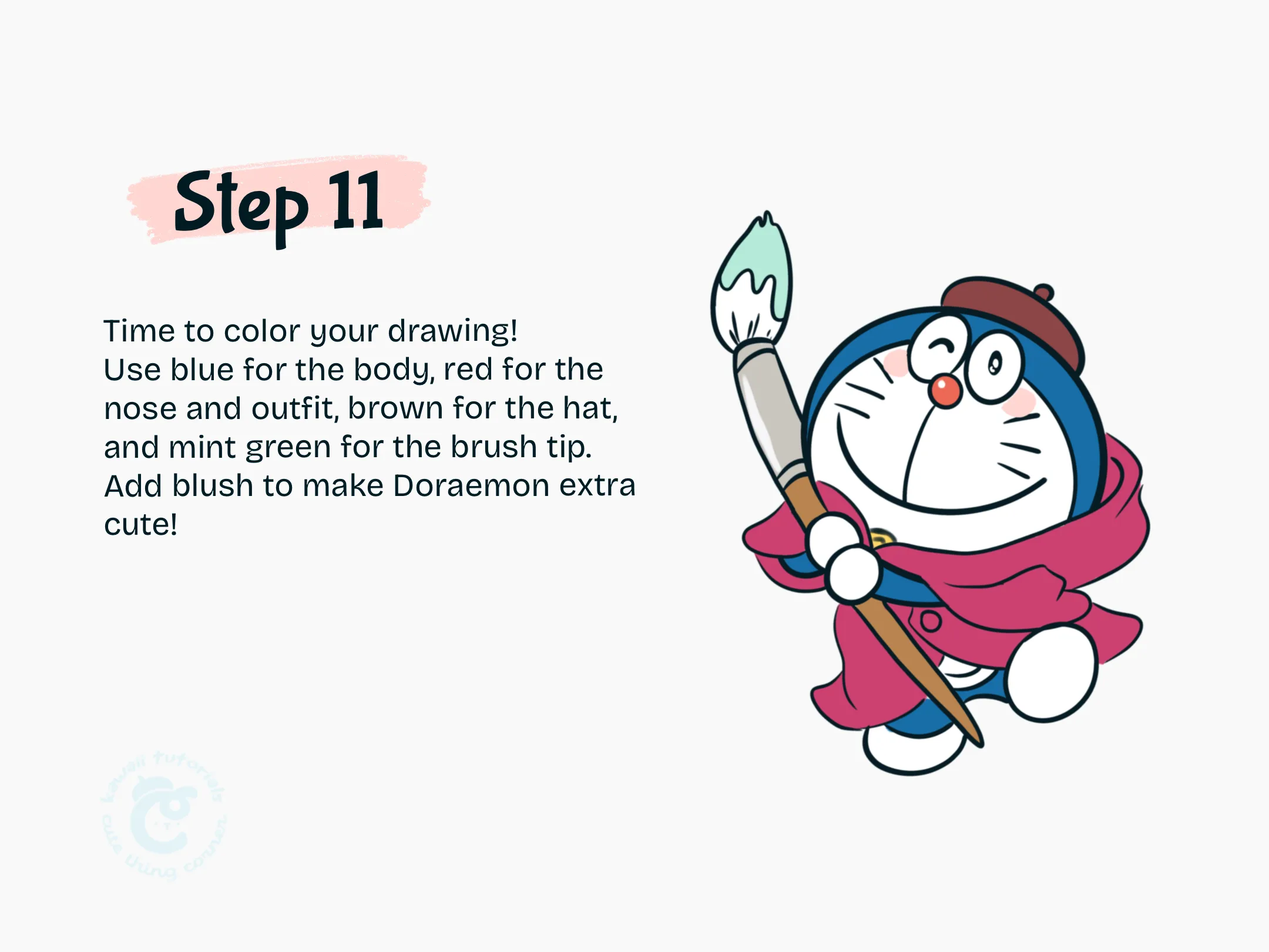 Step 11 Time to color Doraemon