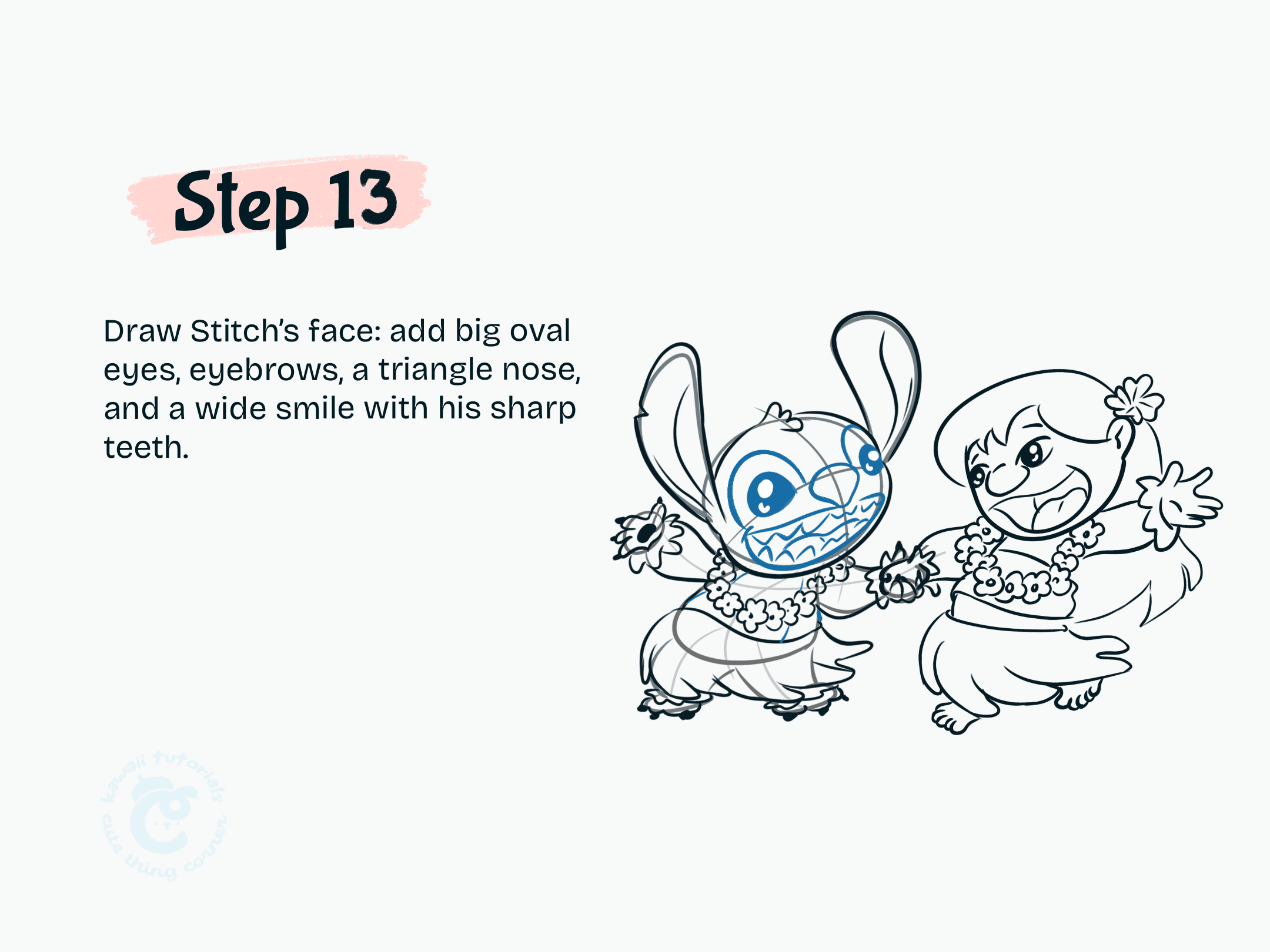 Step 13 Draw Stitch face