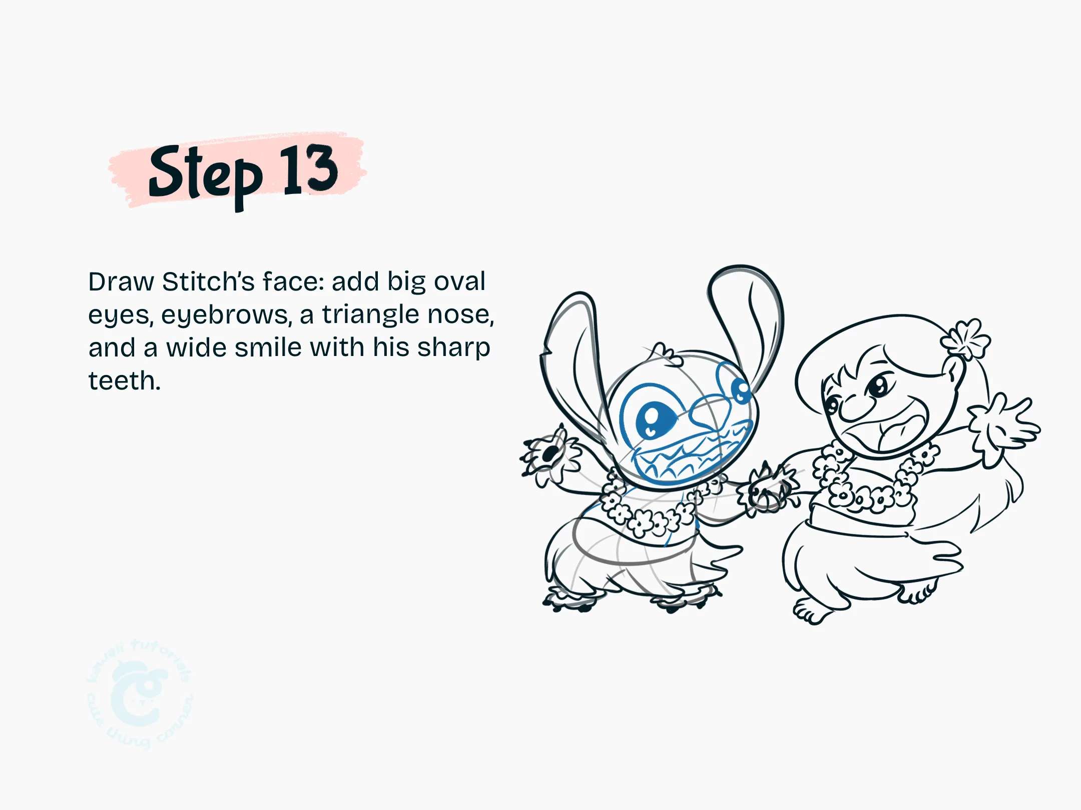 Step 13 Draw Stitch face