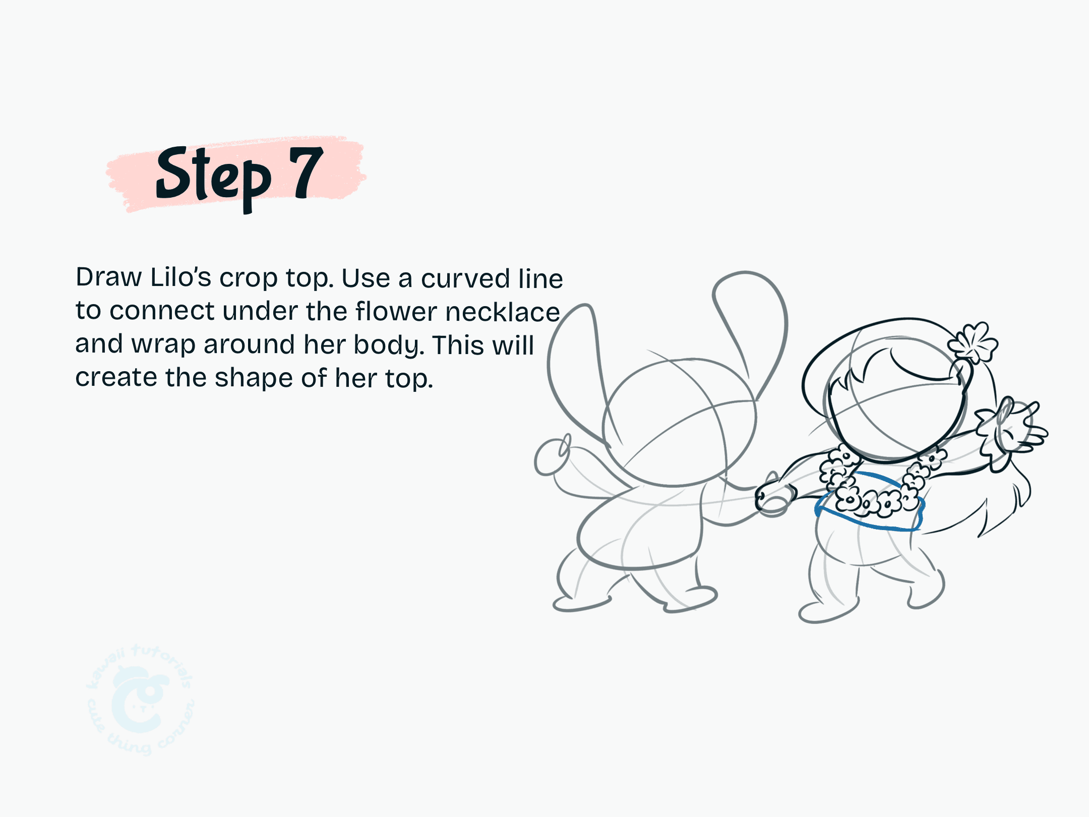 Step 7 Draw Lilo crop top