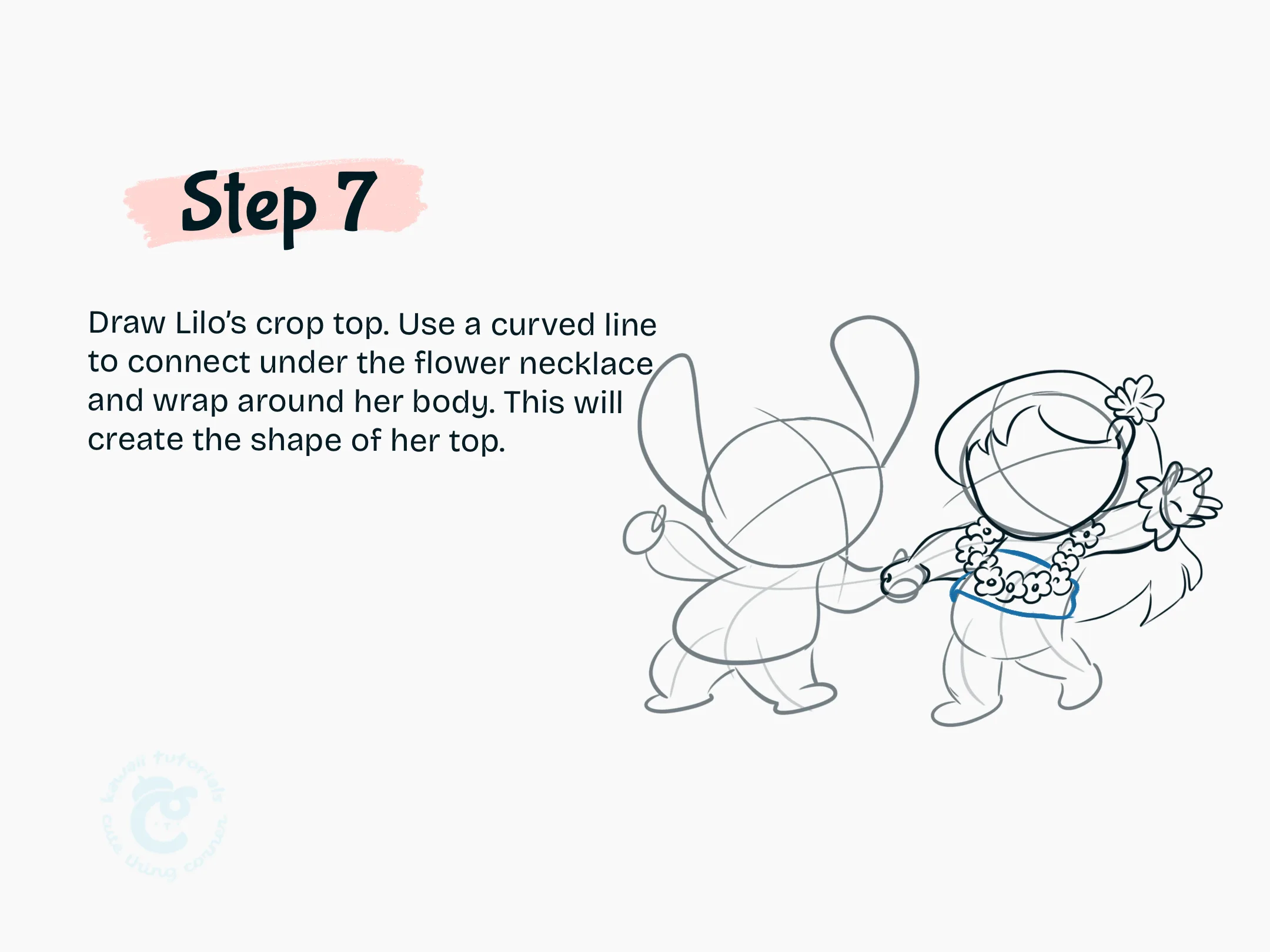 Step 7 Draw Lilo crop top