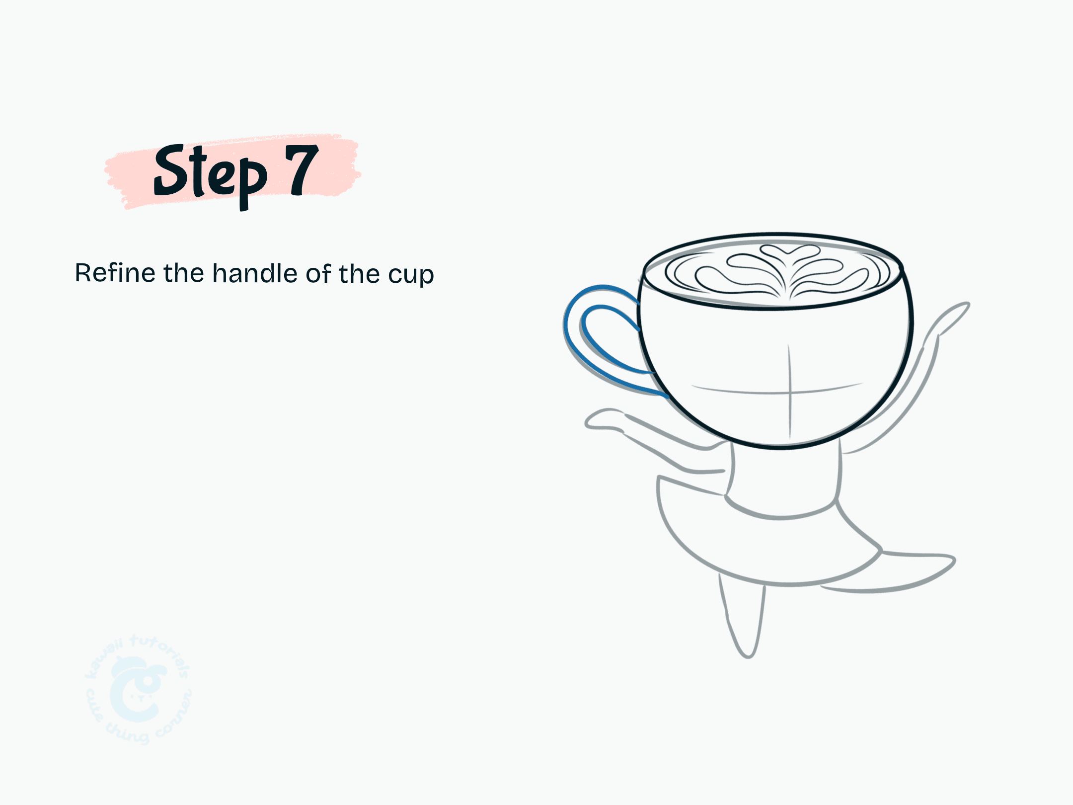 Step 7 Refine the handle of the cup