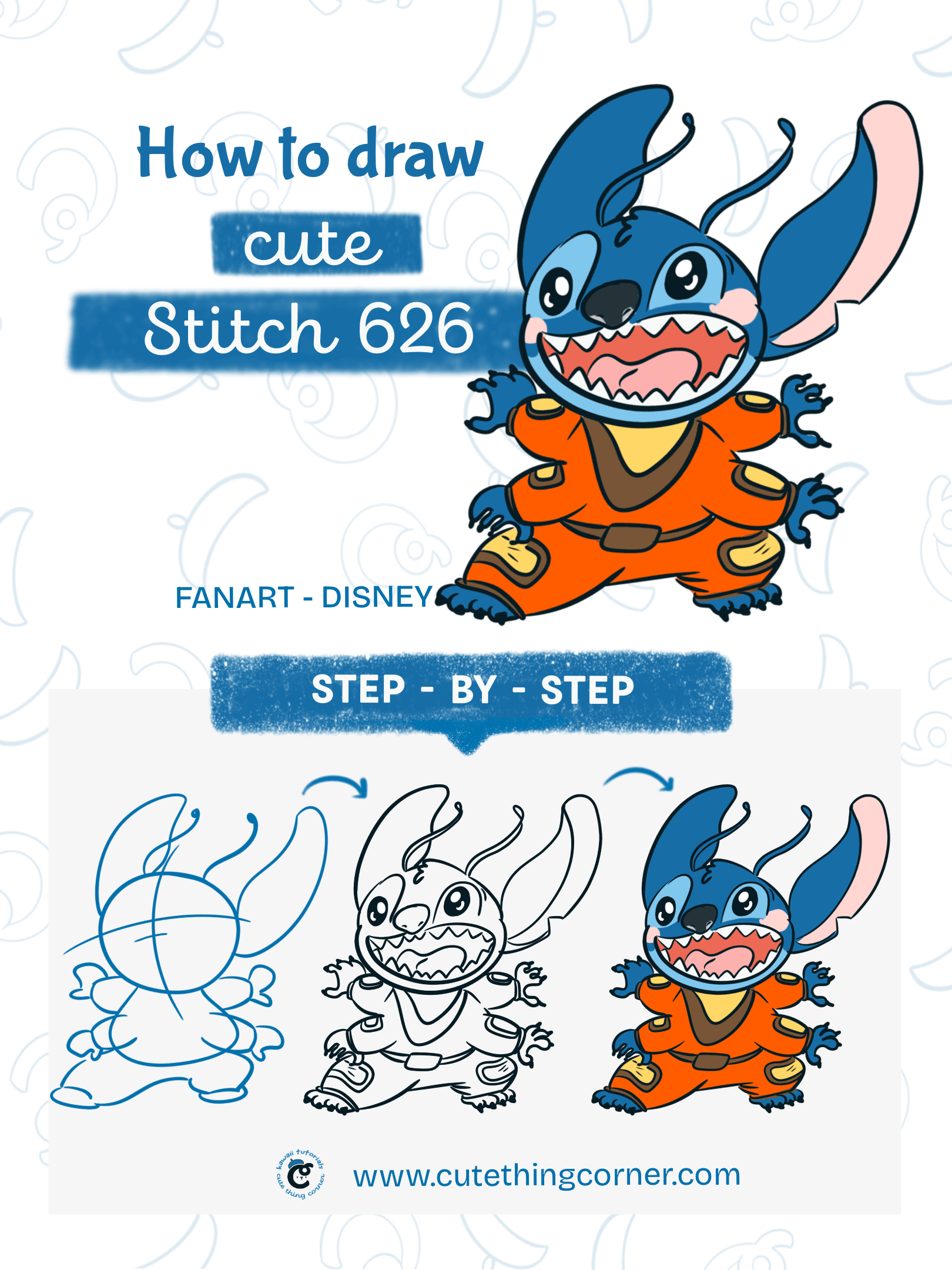 How to Draw Stitch 626 (Full step-by-step)