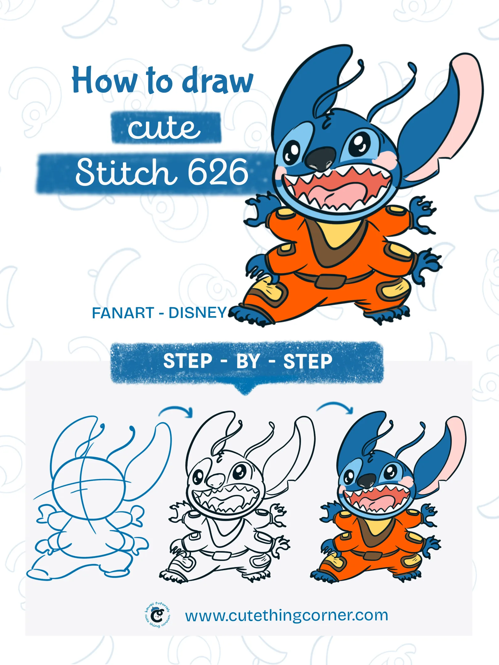 How to Draw Stitch 626 (Full step-by-step)