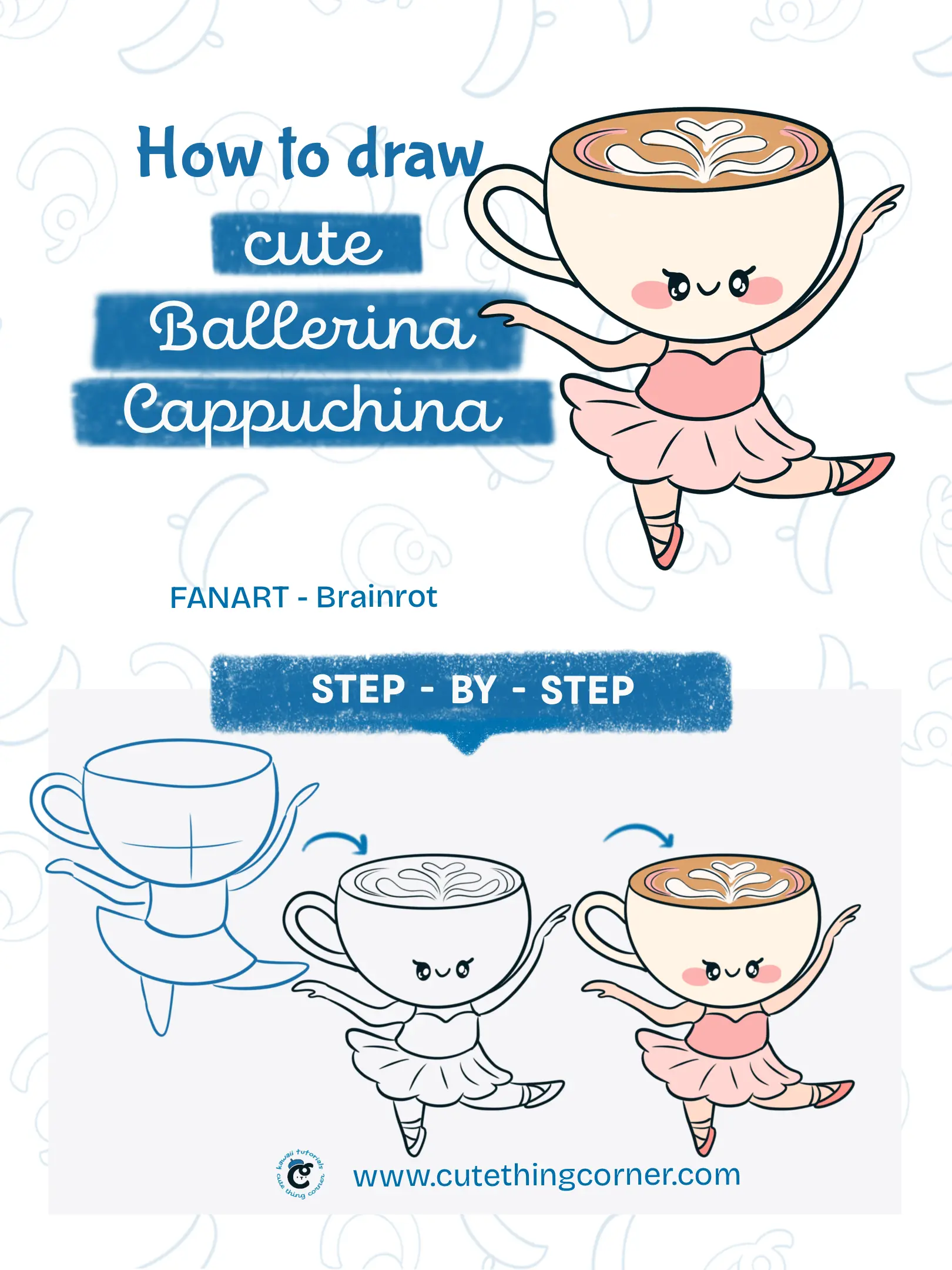 How to draw Ballerina Cappuchina (Step-by-step)