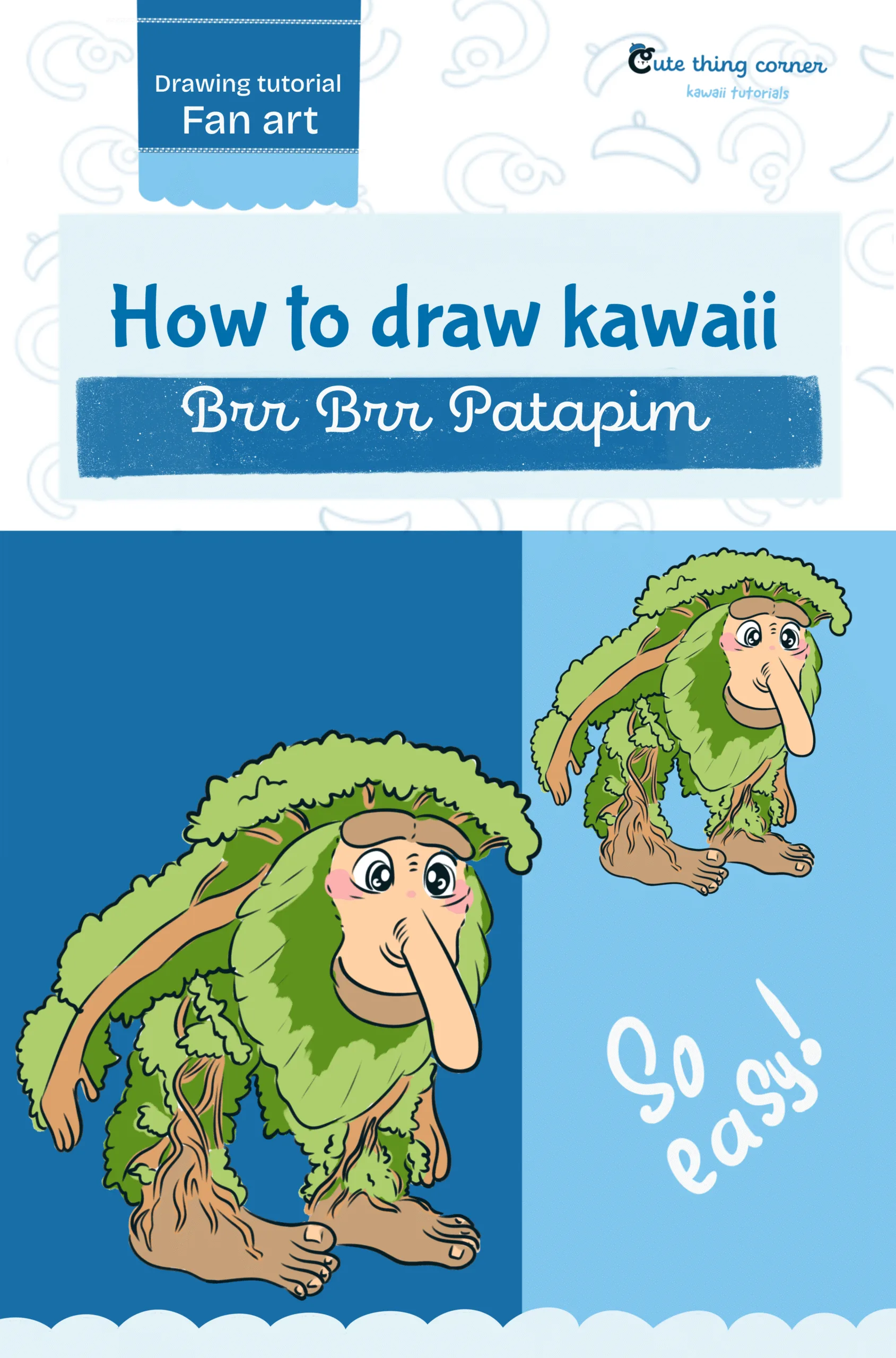 How to Draw Brr Brr Patapim (Step-by-step Drawing Tutorial)