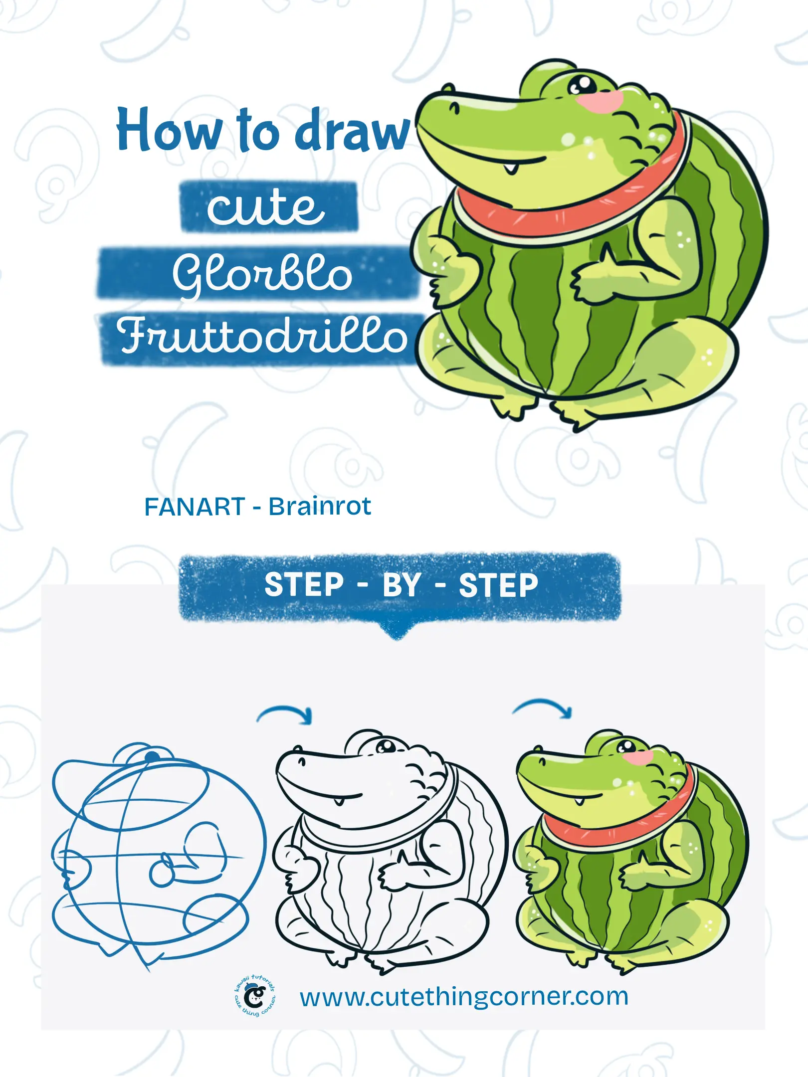 How to draw Glorblo Fruttodrillo (Step-by-step)