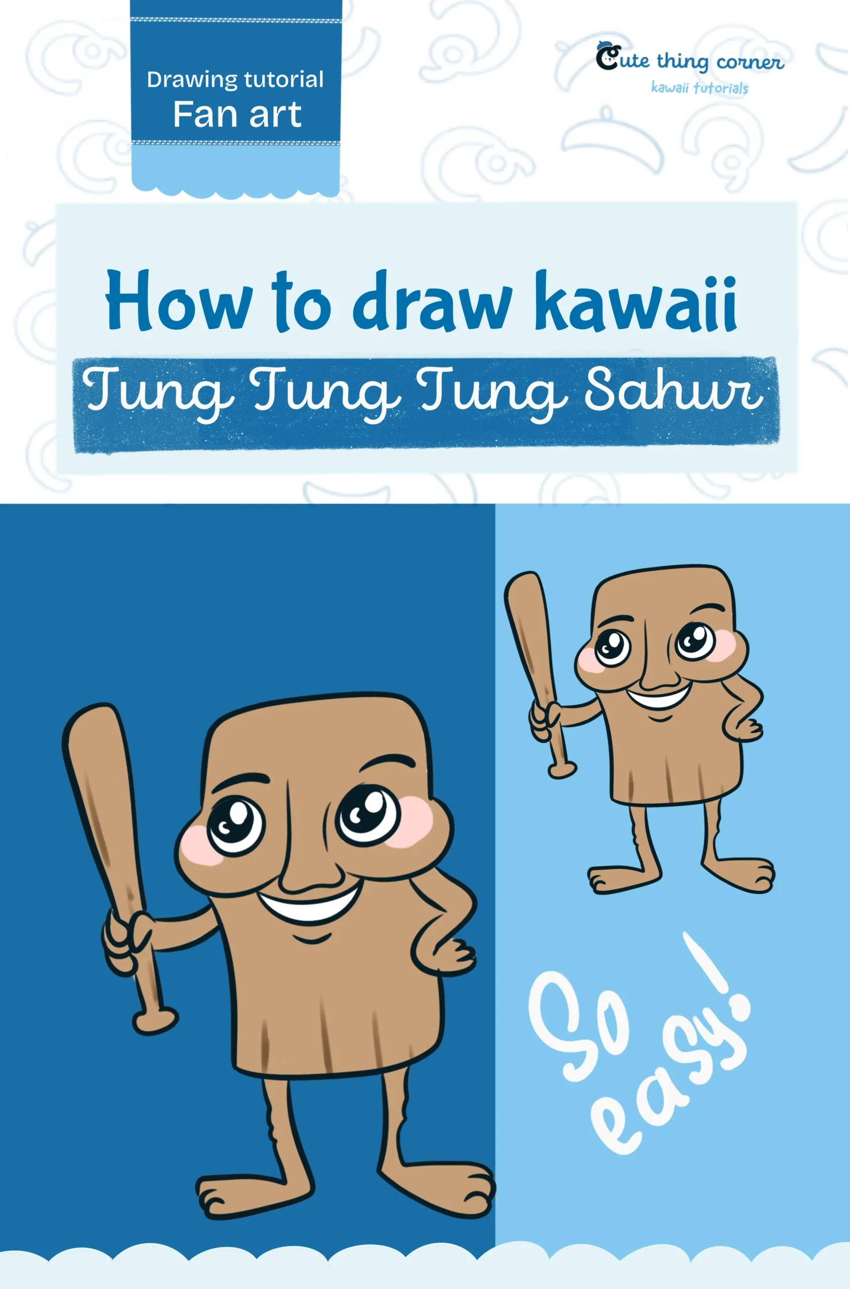 How to Draw Tung Tung Tung Sahur (Step-by-step)