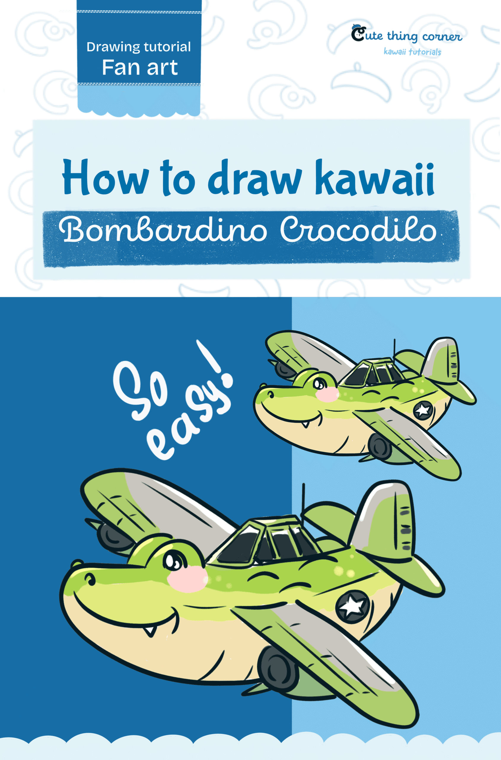 How to Draw Bombardino Crocodilo (Step-by-step)