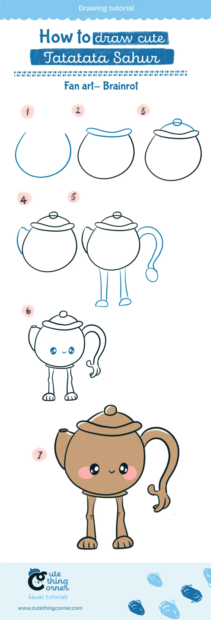 How to Draw Tatata Sahur (Step-by-step)