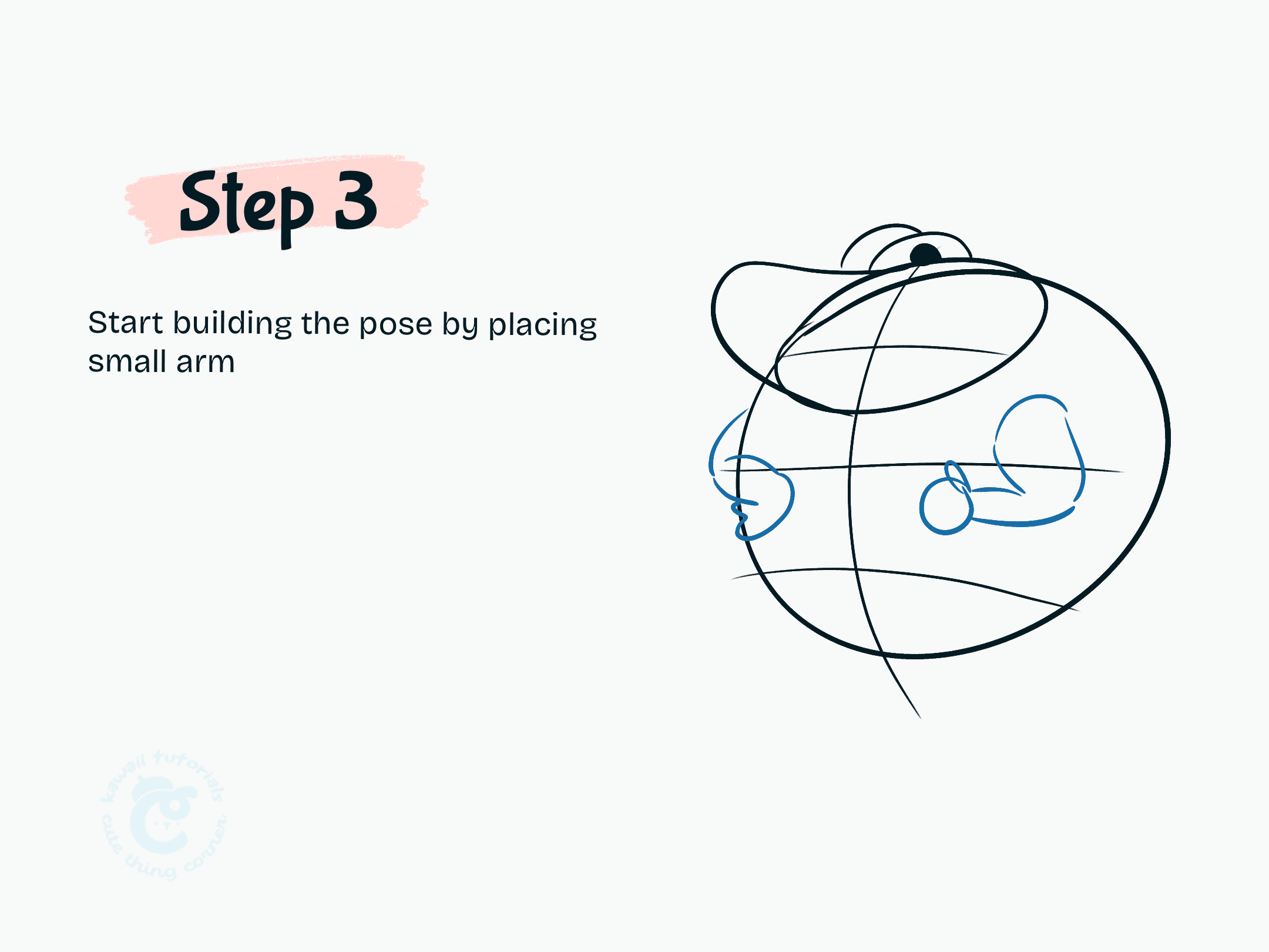Step 3 Start building the pose by placing small arm