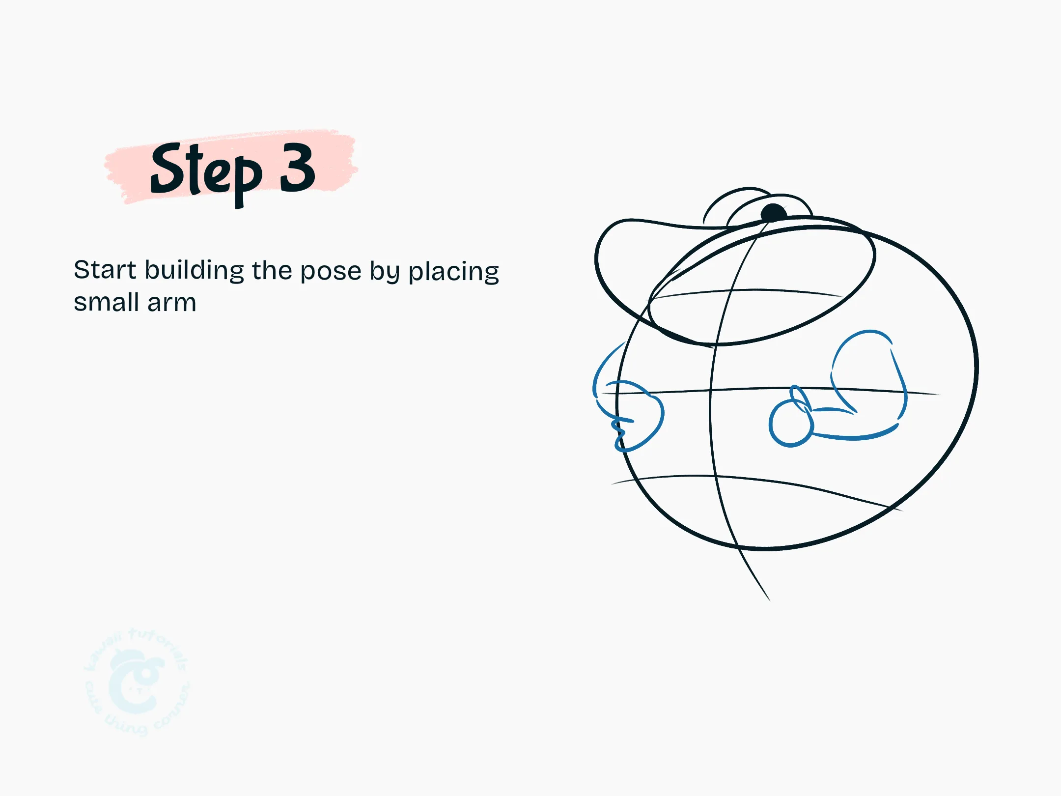 Step 3 Start building the pose by placing small arm