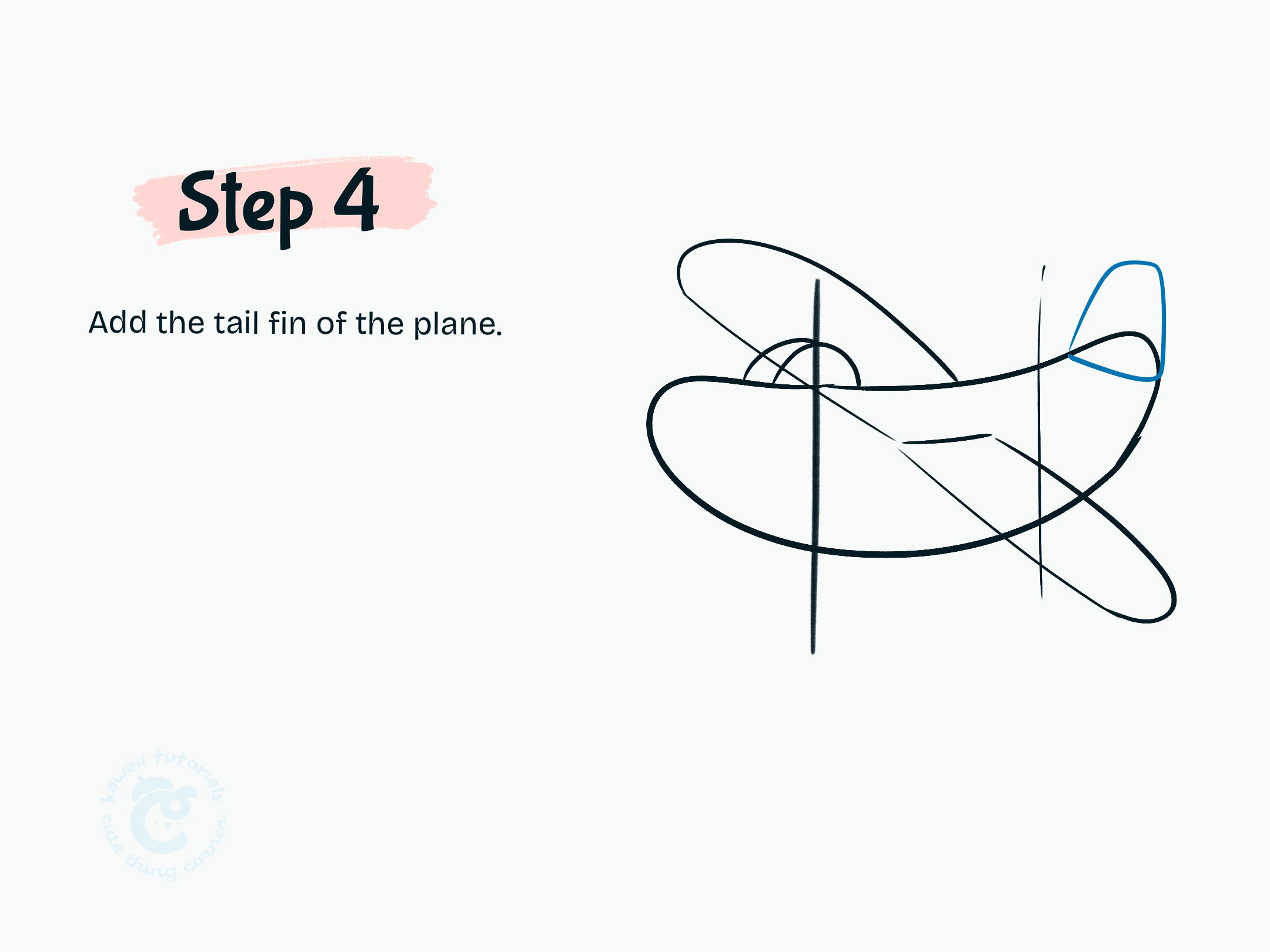 Step 4 Add the tail fin of the plane.
