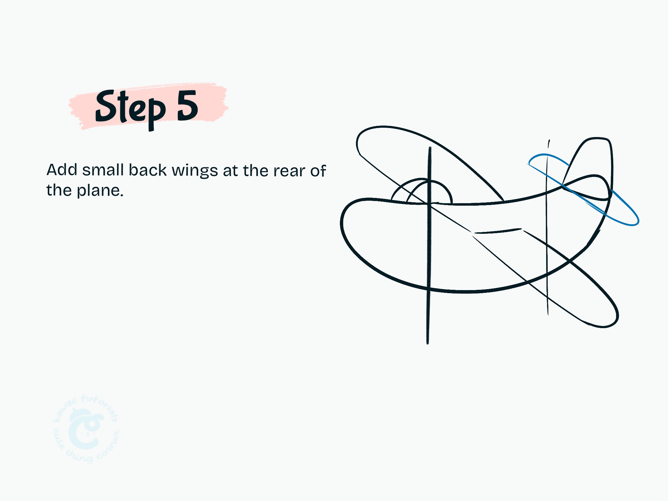 Step 5 Add small back wings at the rear of the plane.