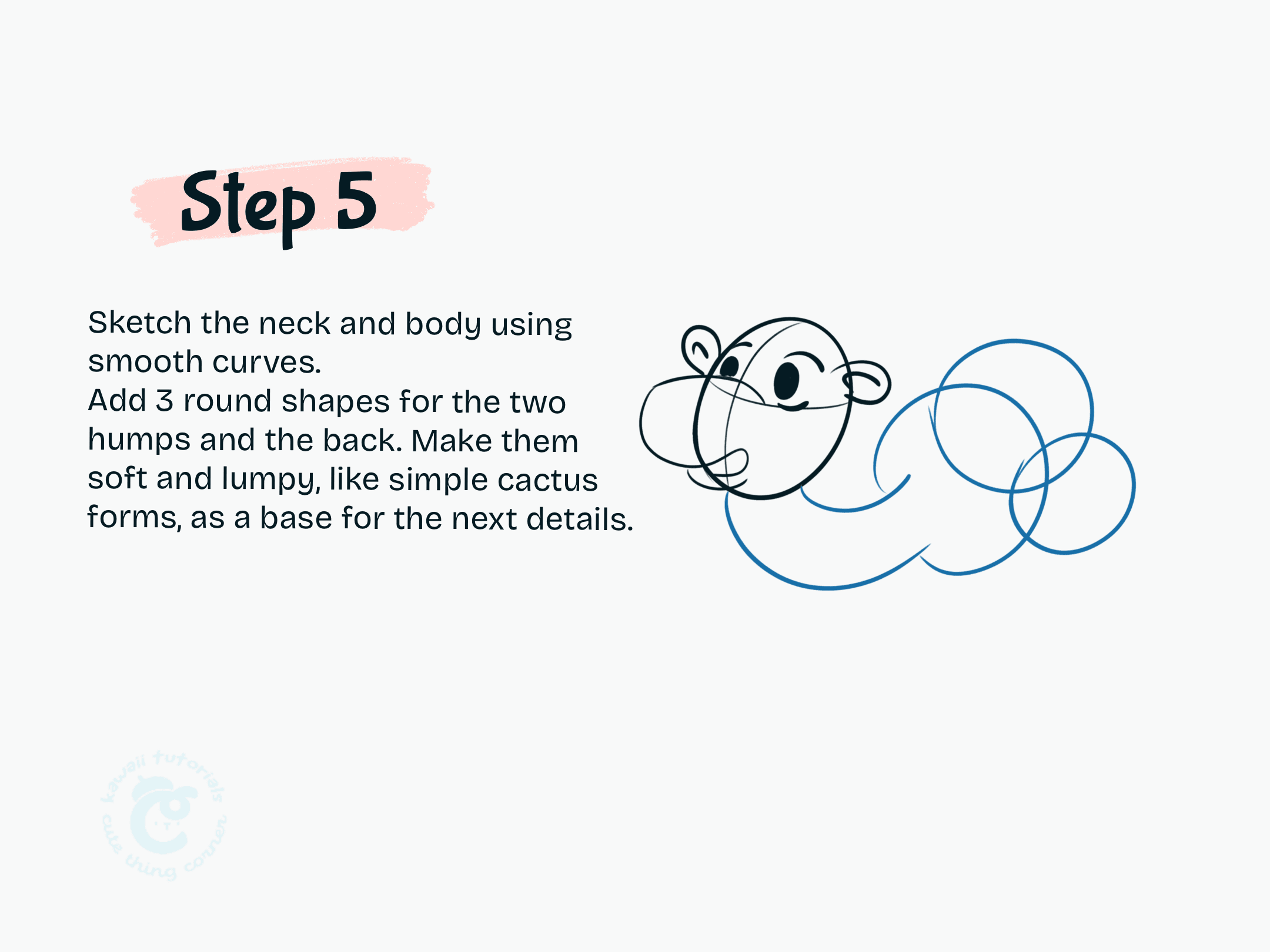 Step 5 Sketch the neck and body using smooth curves