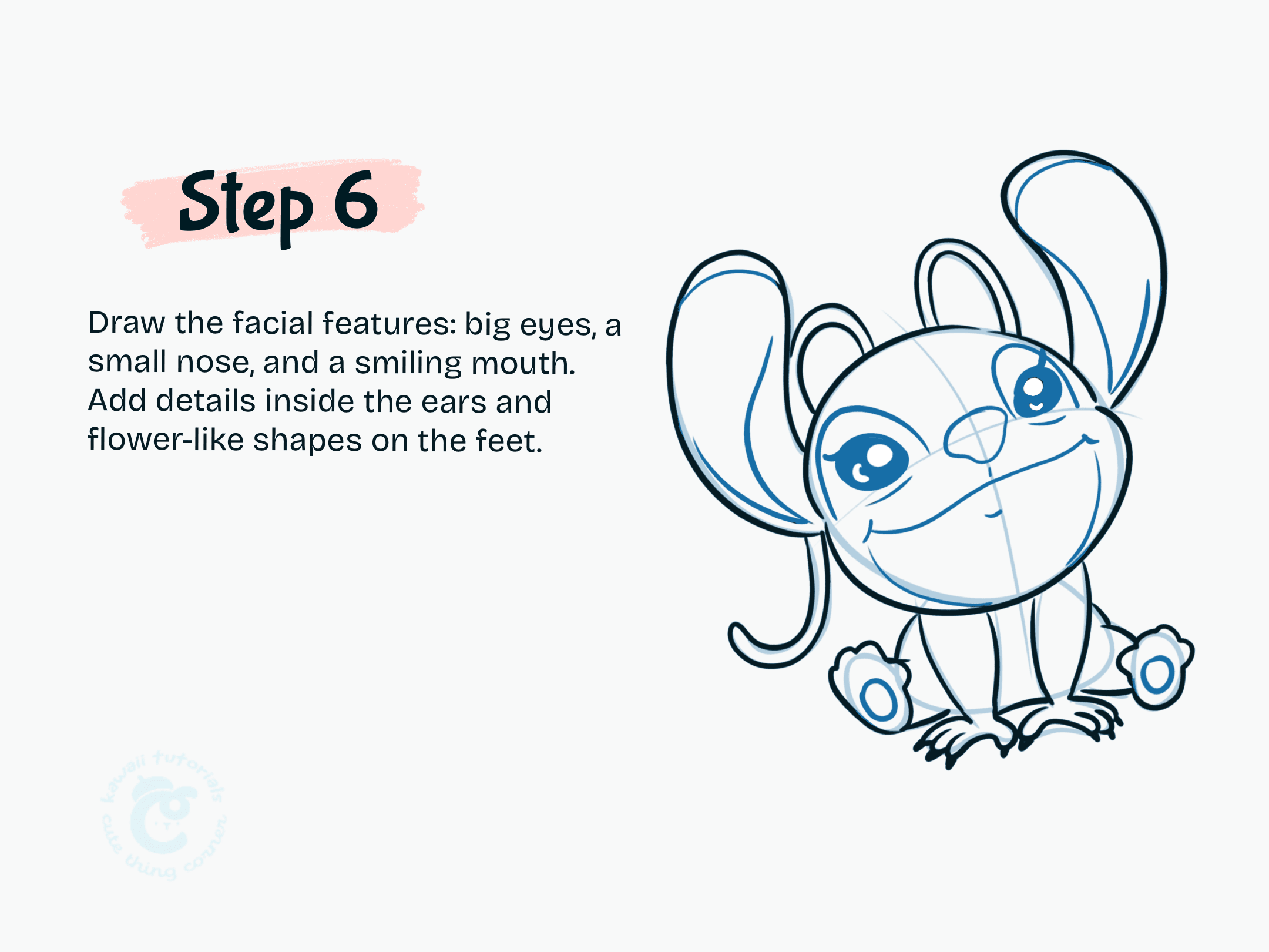 Step 6 Draw the facial features
