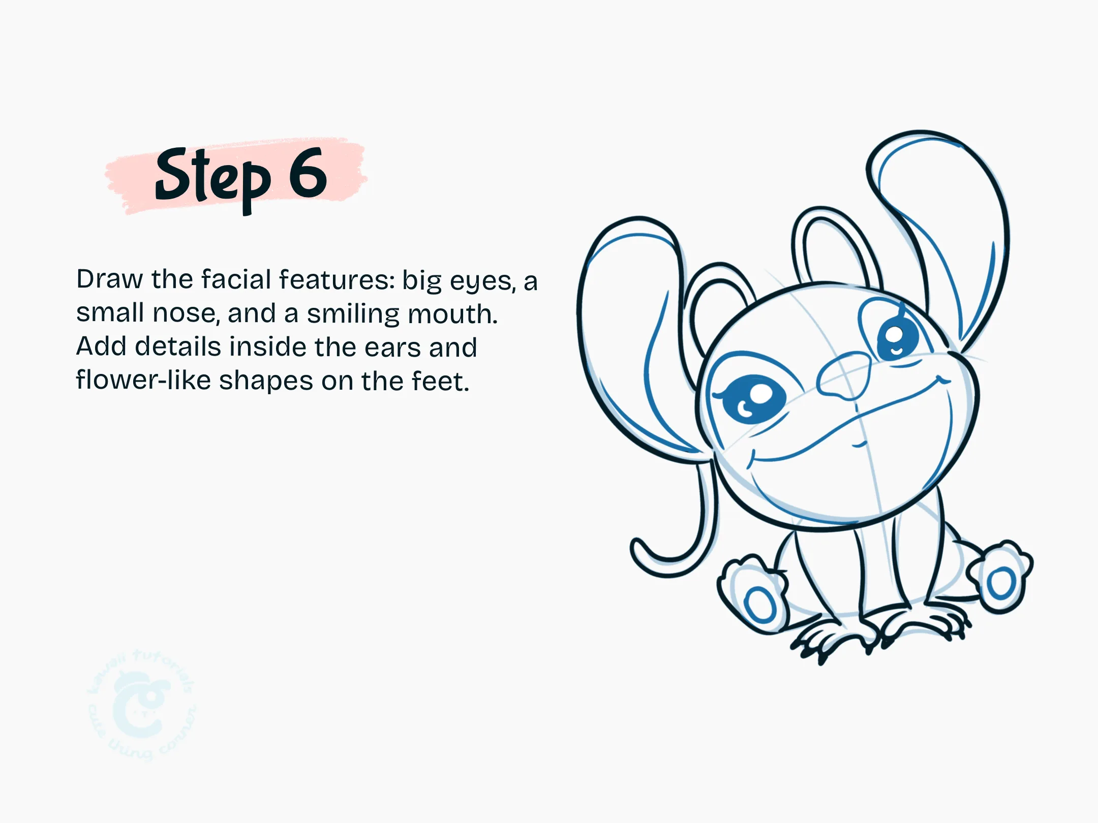 Step 6 Draw the facial features