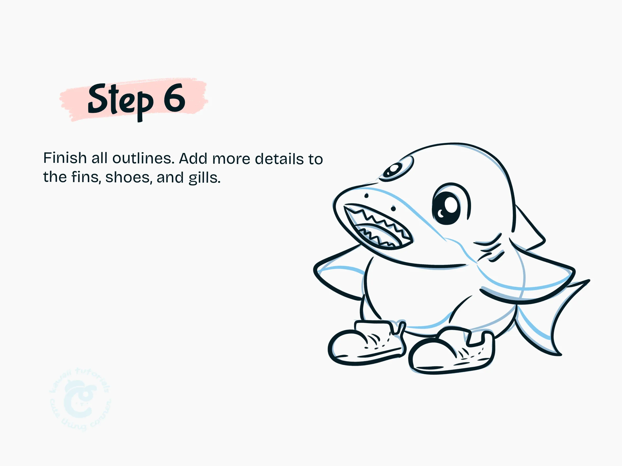 Step 6 Finish all outlines